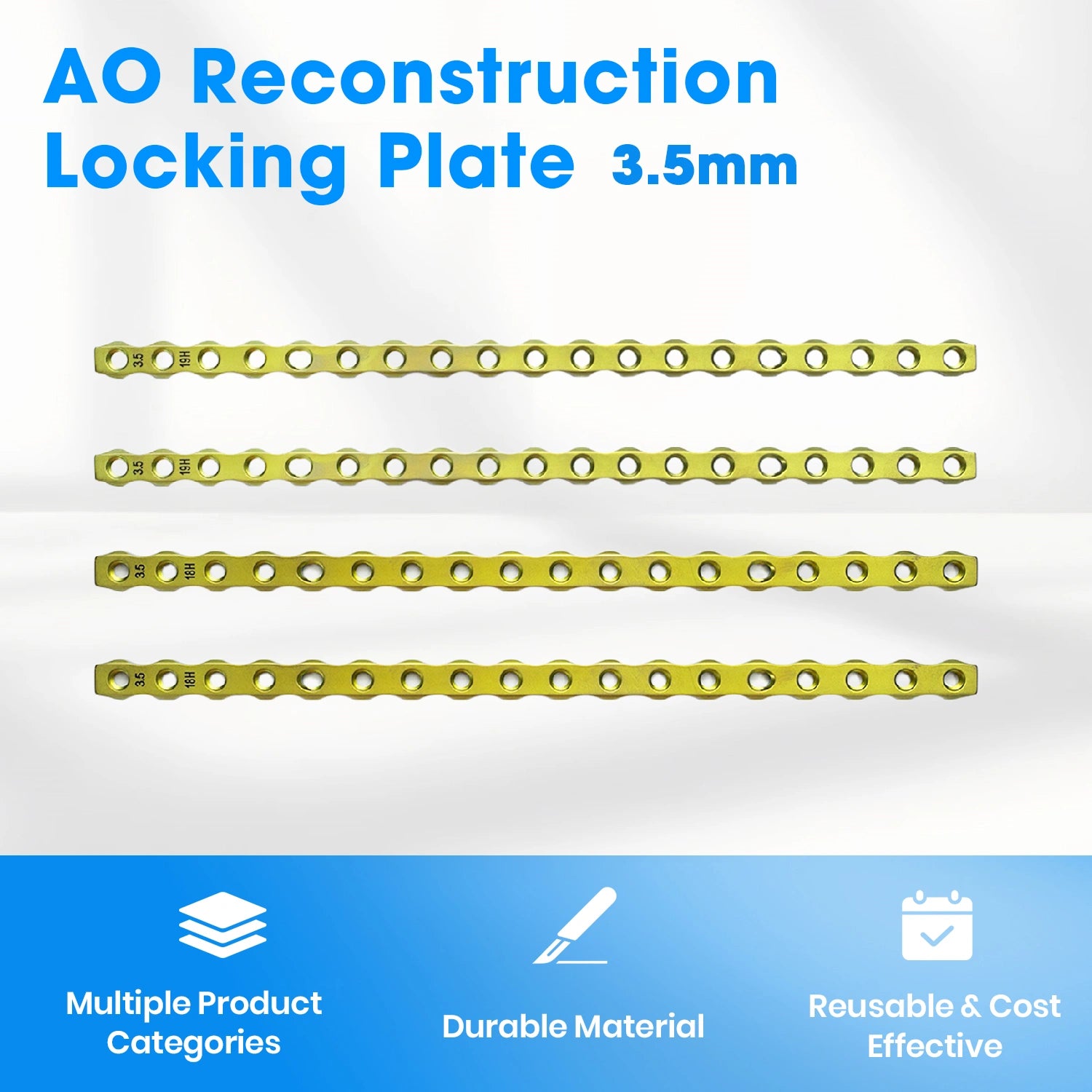 Veterinary AO-ALPS 3.5mm Reconstruction With Combiholes Titanium Orthopedic Implants - xcvet.com