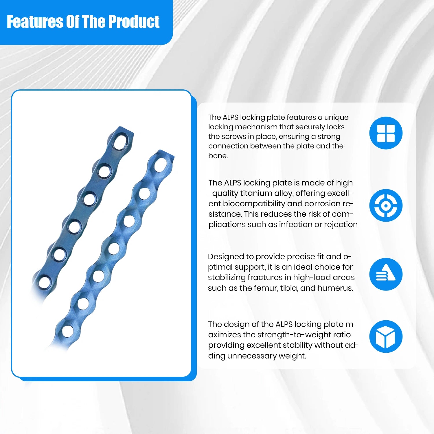 Veterinary 2.4mm AO Reconstruction Locking Plate Reliable Fixation for Small Animal Orthopedics - xcvet.com