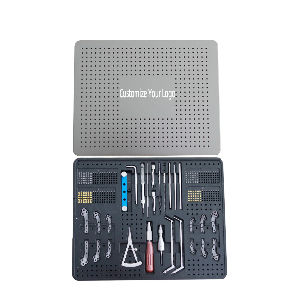 Tplo Veterinary Surgical Instrument Box 2.0/2.4mm Multi-axial Locking Implant Set - xcvet.com