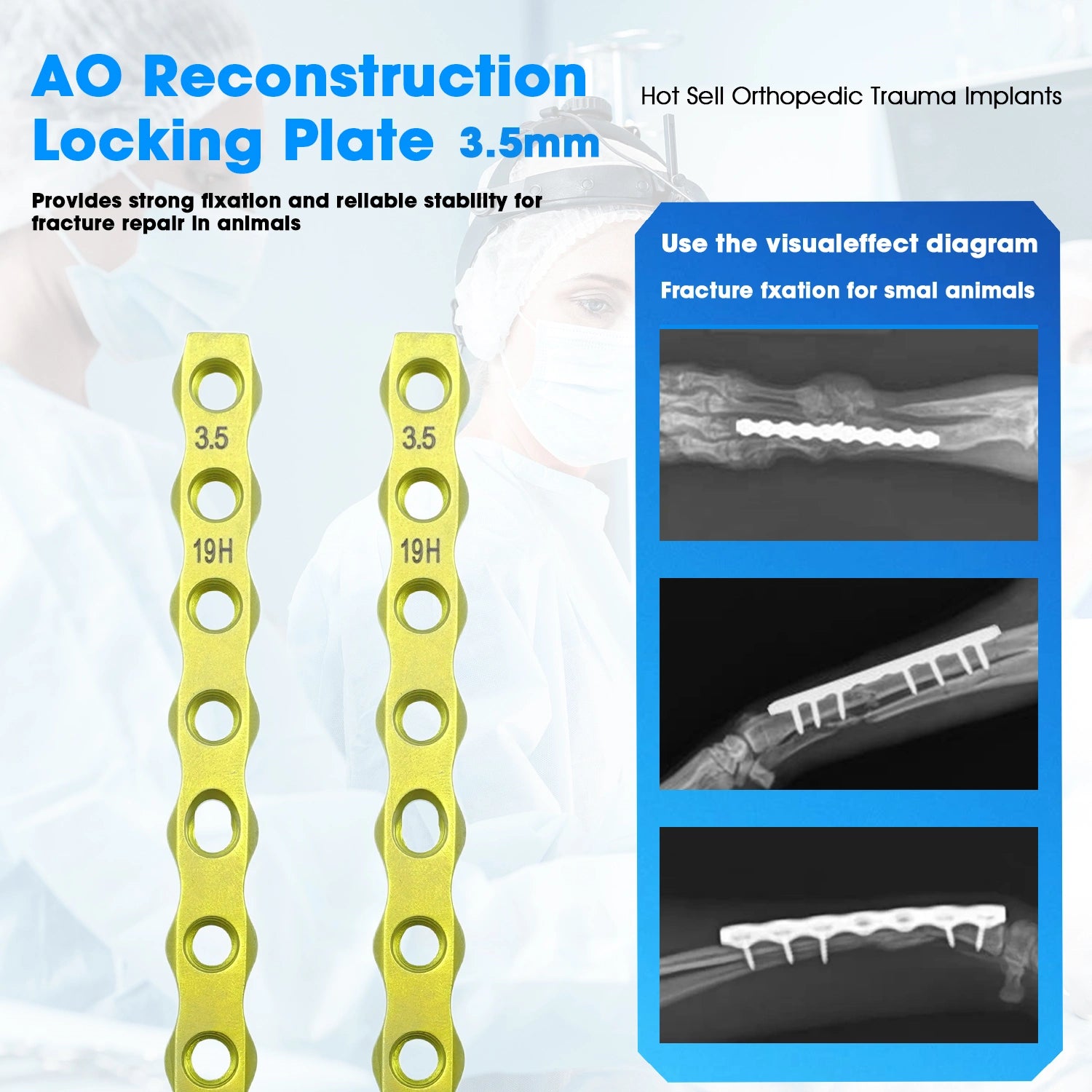 Veterinary AO-ALPS 3.5mm Reconstruction With Combiholes Titanium Orthopedic Implants - xcvet.com
