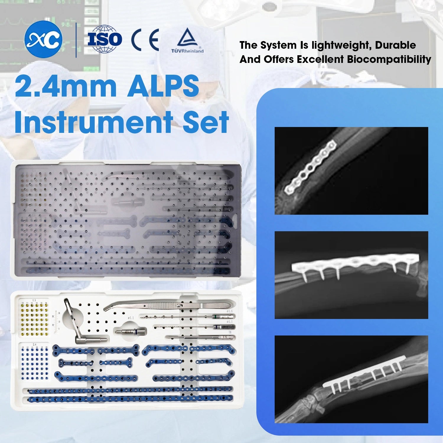 2.4mm ALPS Animal Surgery Biocompatible Orthopedic Instrument Set - xcvet.com