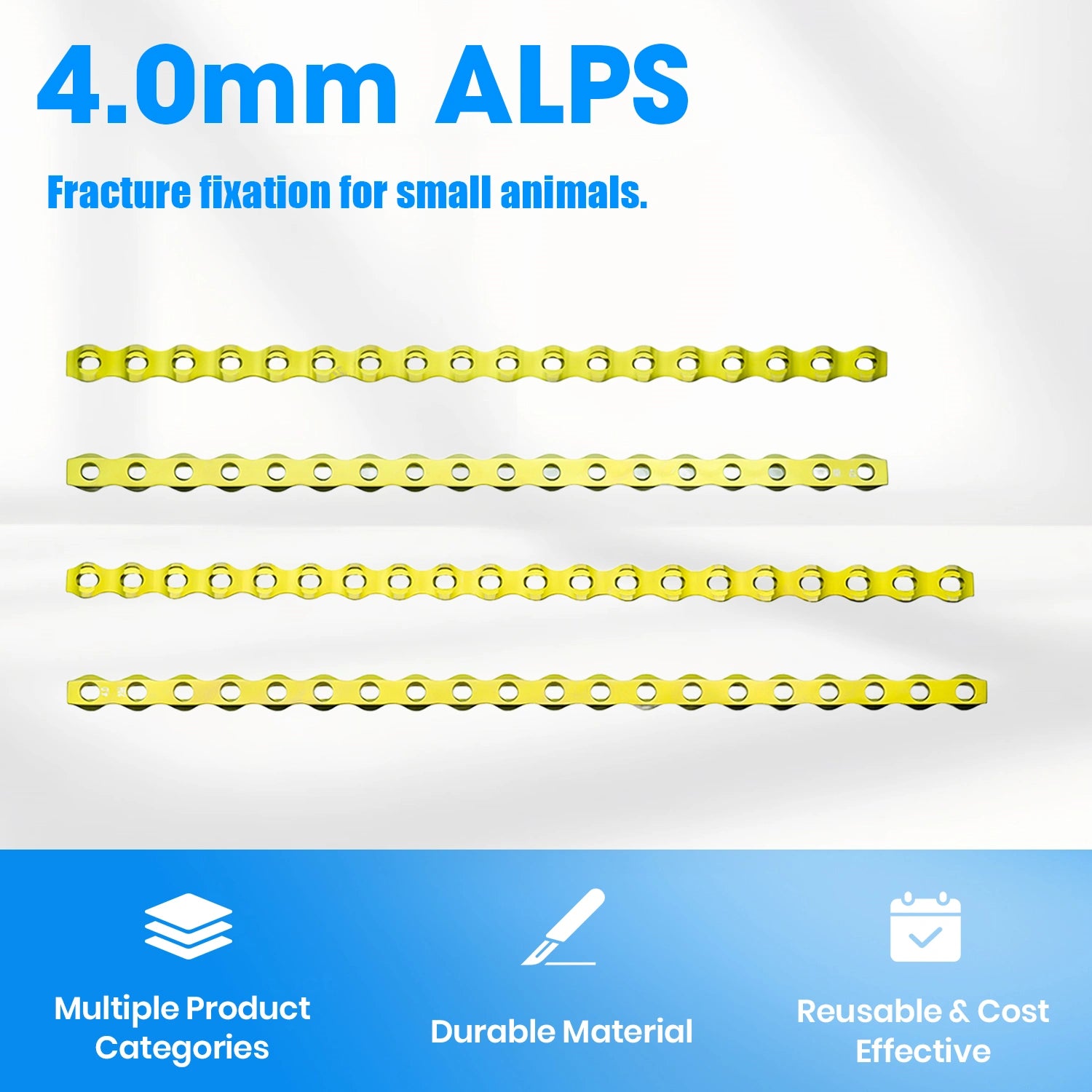 Veterinary 4.0mm ALPS Locking Plate, 1 Piece, 18/20 Holes, Premium Stainless Steel - xcvet.com