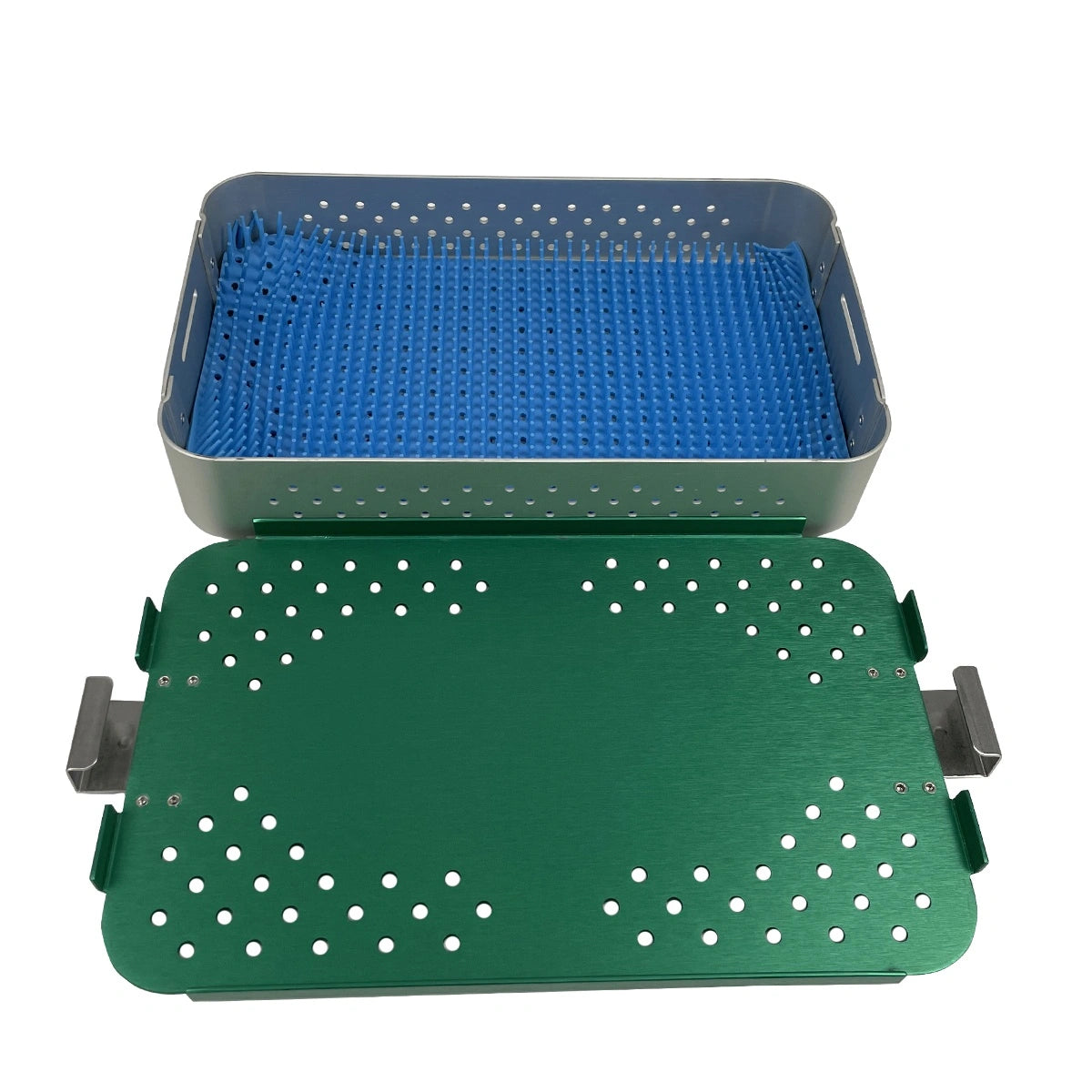 Green Aluminum Alloy Orthopedic Surgical Instrument High Pressure Sterile Box - xcvet.com