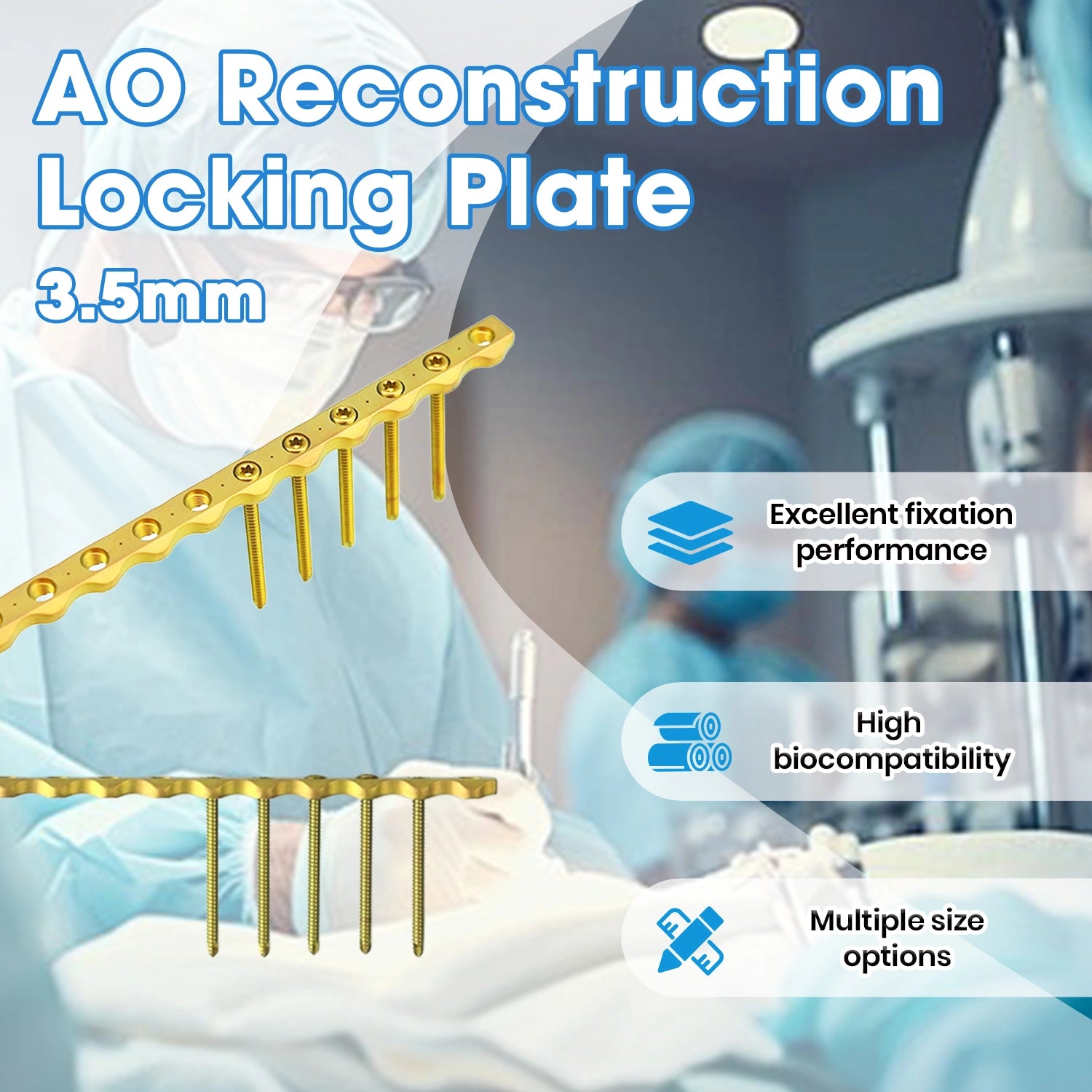 Veterinary AO-ALPS 3.5mm Reconstruction With Combiholes Titanium Orthopedic Implants - xcvet.com