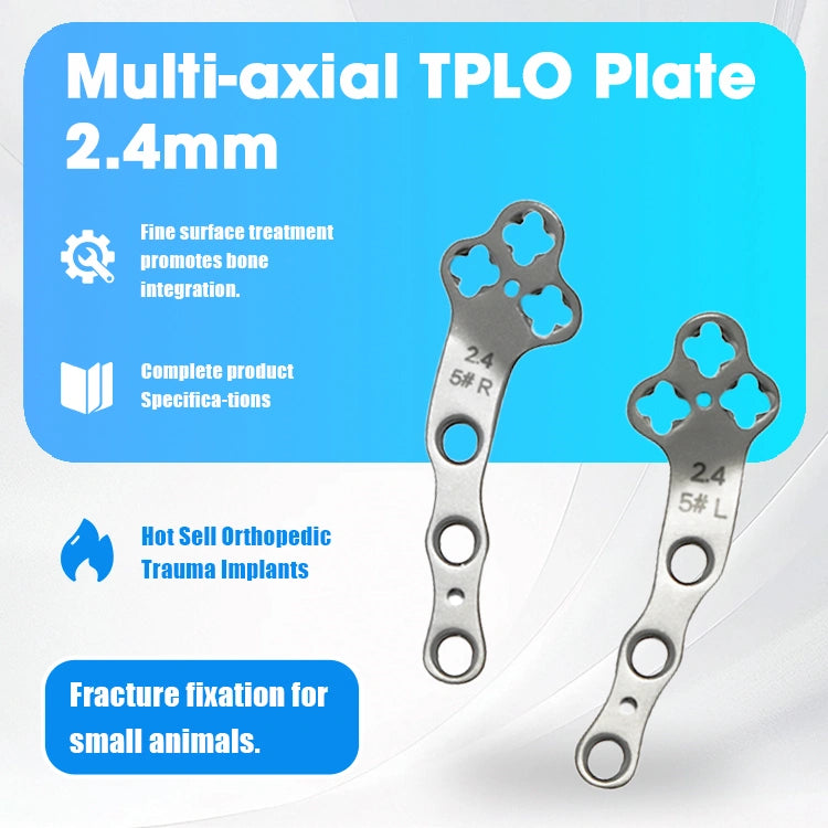 Veterinary TPLO Plate Dog 2.4mm Titanium Multi-Axial Locking Type for Canine Surgery - xcvet.com