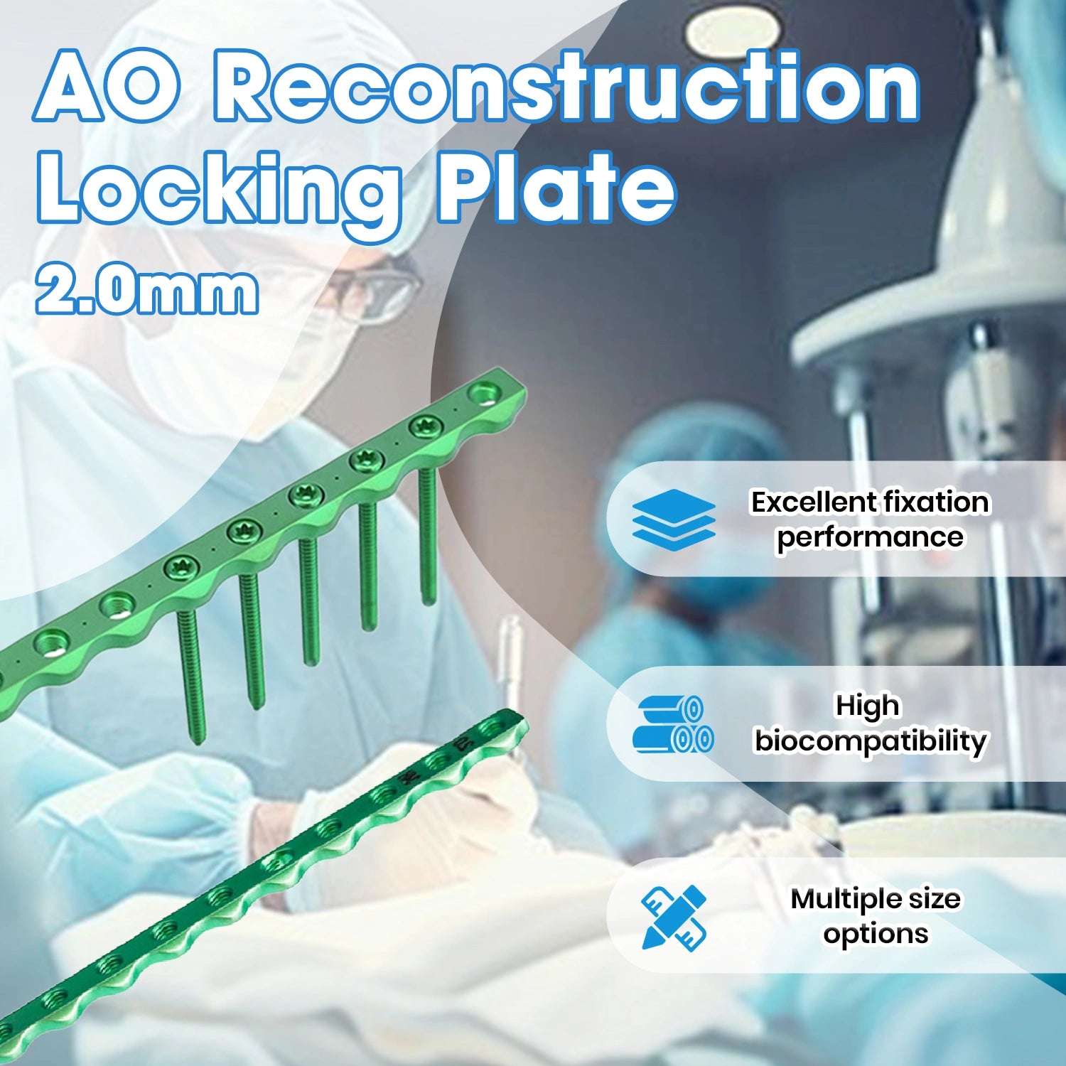 2.0mm Veterinary AO Orthopedic Implants Titanium Reconstruction Locking Plate - xcvet.com