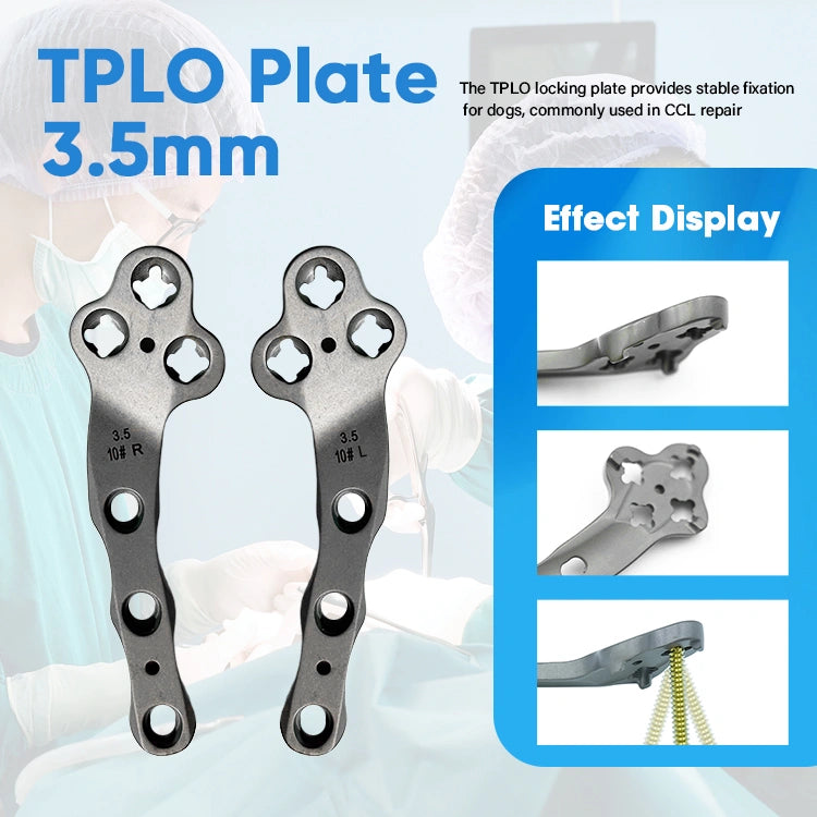 Large Breed Canine 3.5mm Titanium Multi-Axial TPLO Plate for CCL Repair - xcvet.com