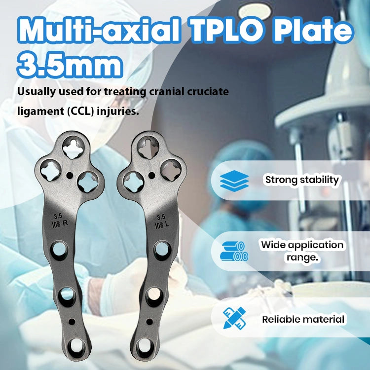 Large Breed Canine 3.5mm Titanium Multi-Axial TPLO Plate for CCL Repair - xcvet.com