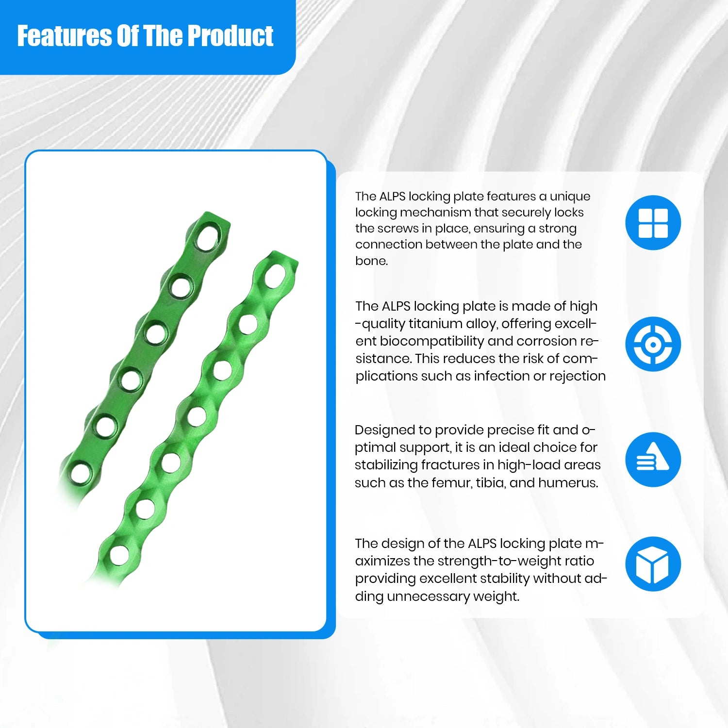 2.0mm Veterinary AO Orthopedic Implants Titanium Reconstruction Locking Plate - xcvet.com