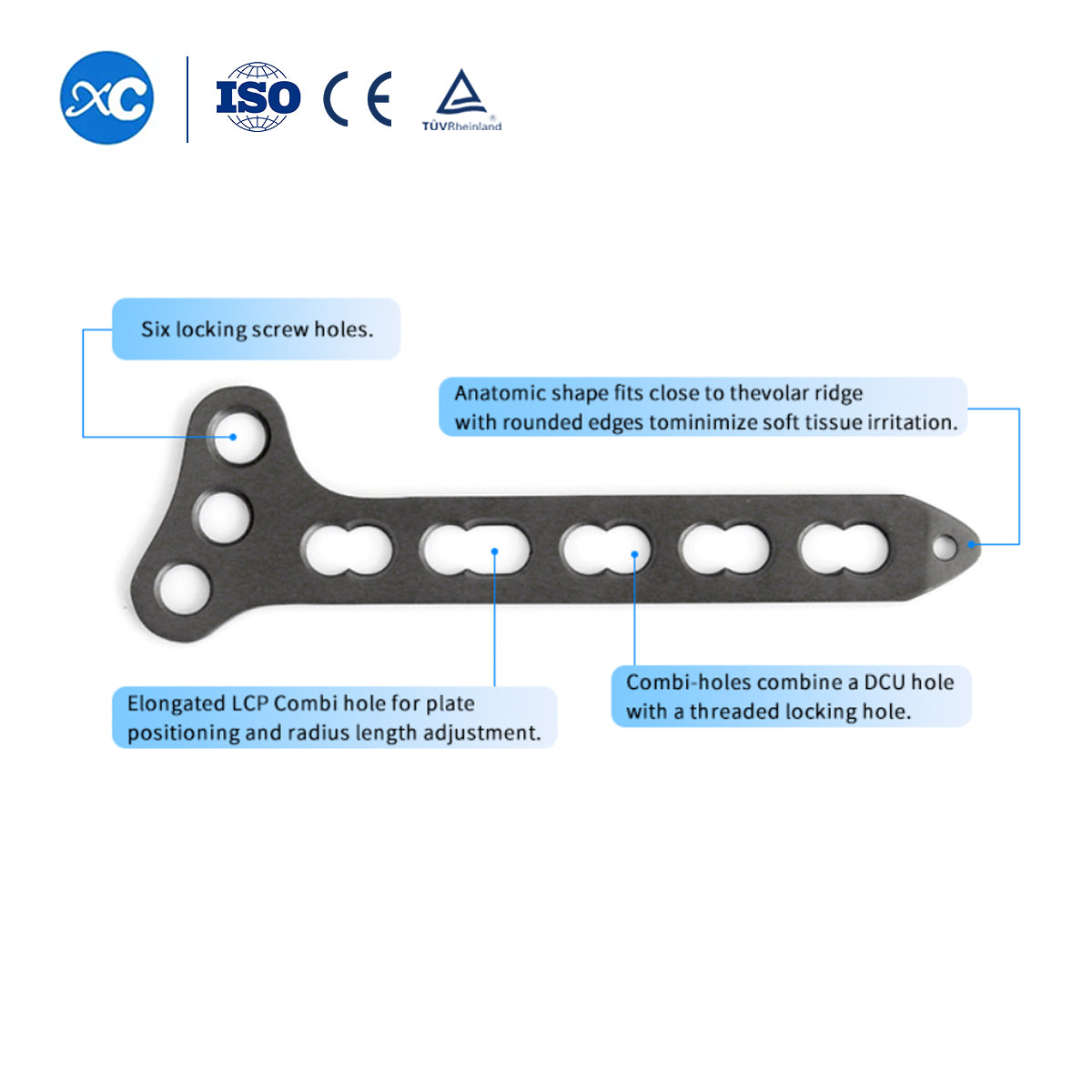 Oblique-angled T-shaped Locking Plate