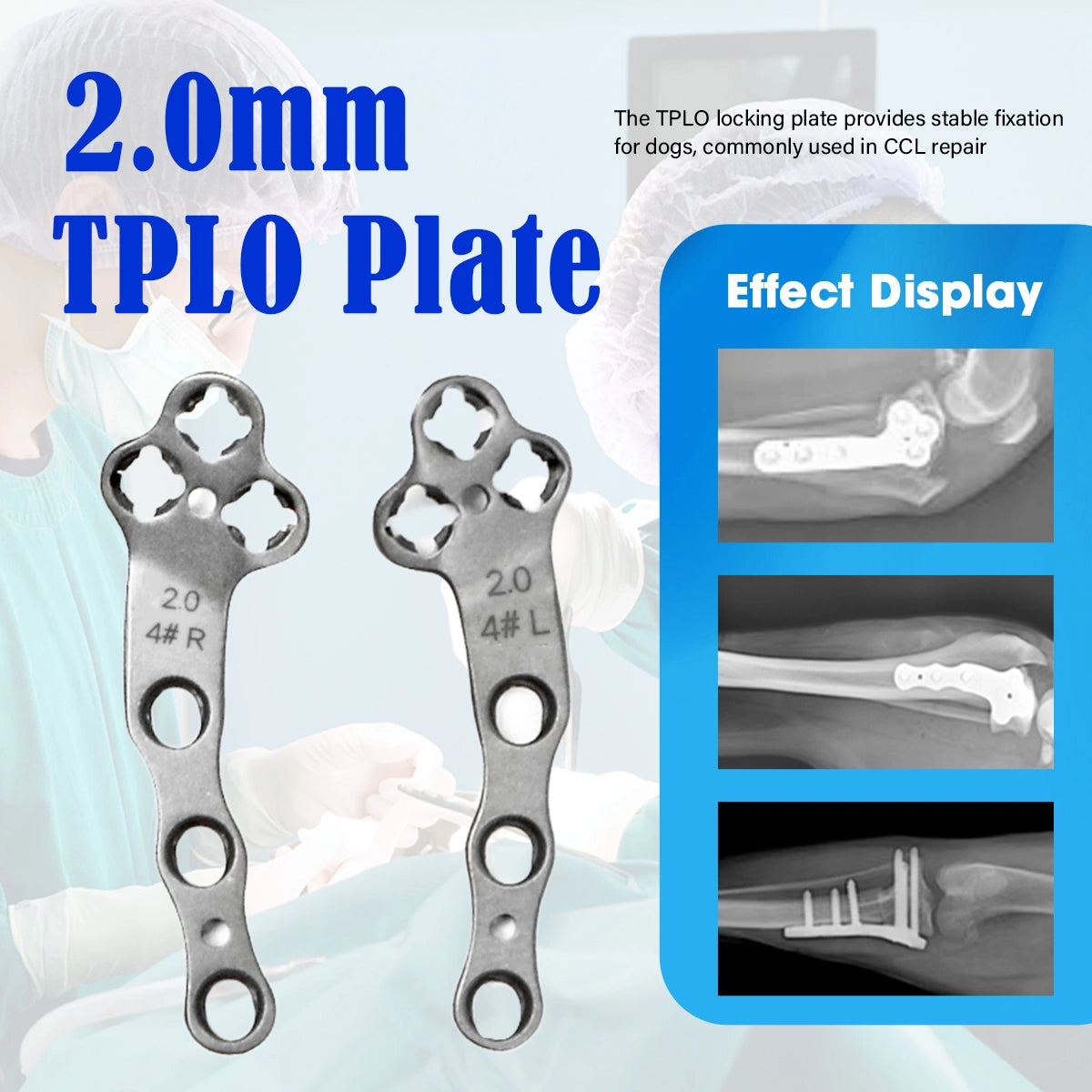 2.0mm Veterinary Titanium Multi-Axial Locking TPLO Plate for Tibial Fixation - xcvet.com
