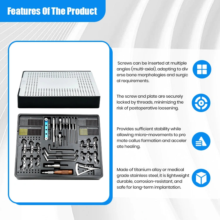 Tplo Veterinary Surgical Instrument Box 2.0/2.4mm Multi-axial Locking Implant Set