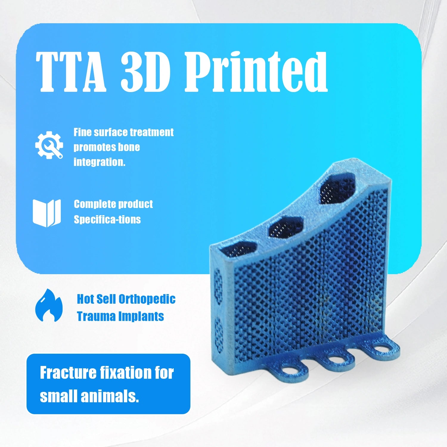 Locking TTA Orthopedic Veterinary Titanium 3D Printed Rapid Cage Implant - xcvet.com