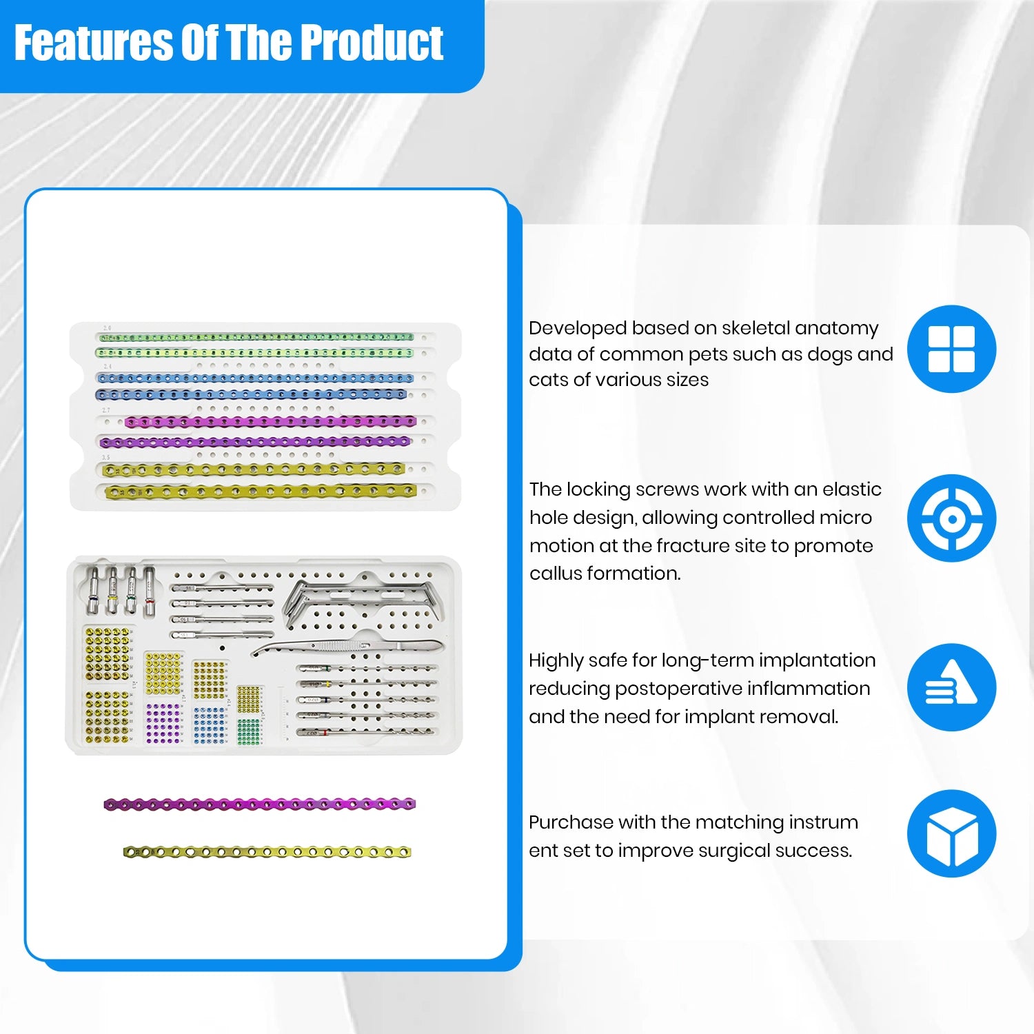 Animal Orthopedic Surgical Packs Veterinary AO Alps Plate for Bone Instrument Set