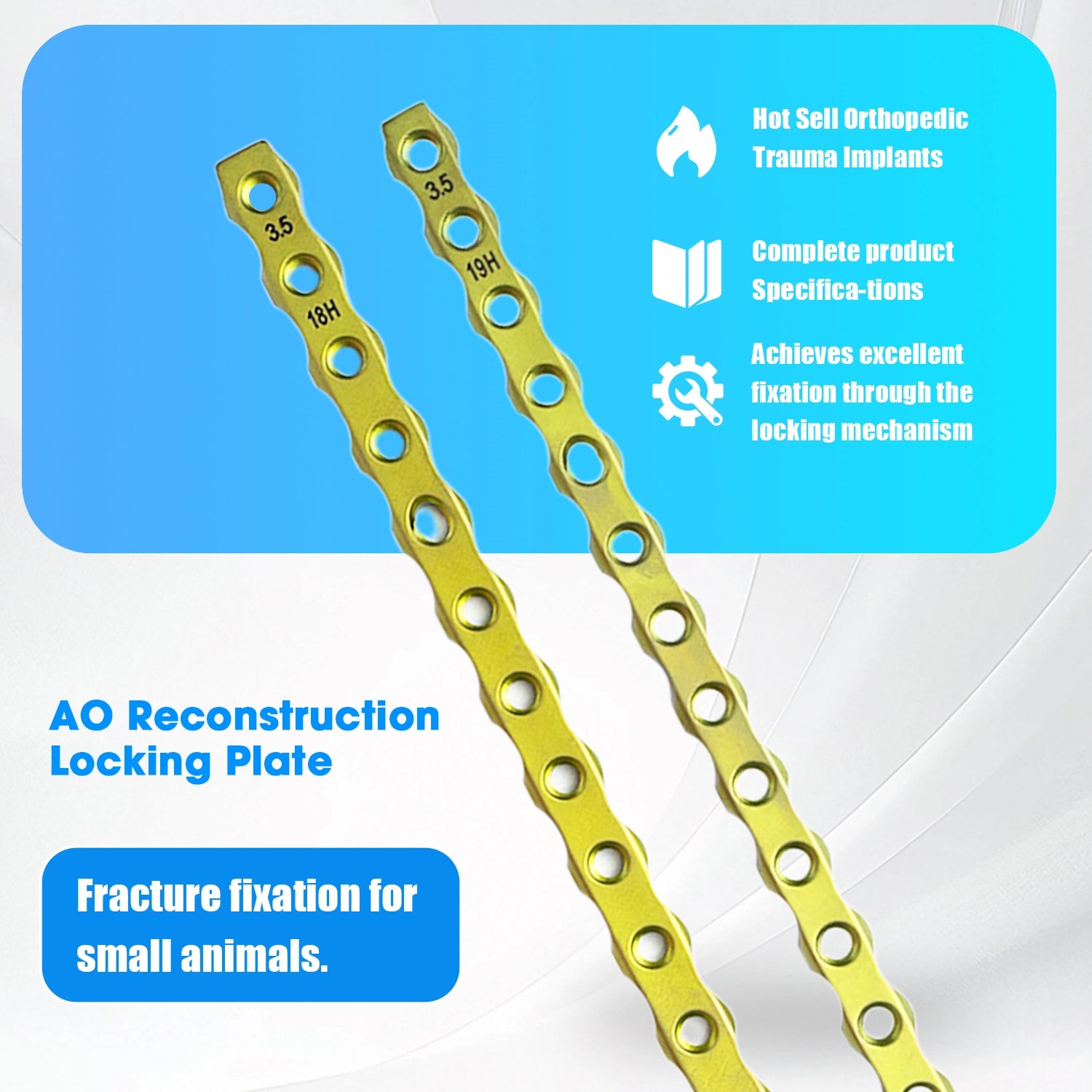 Veterinary AO-ALPS 3.5mm Reconstruction With Combiholes Titanium Orthopedic Implants - xcvet.com