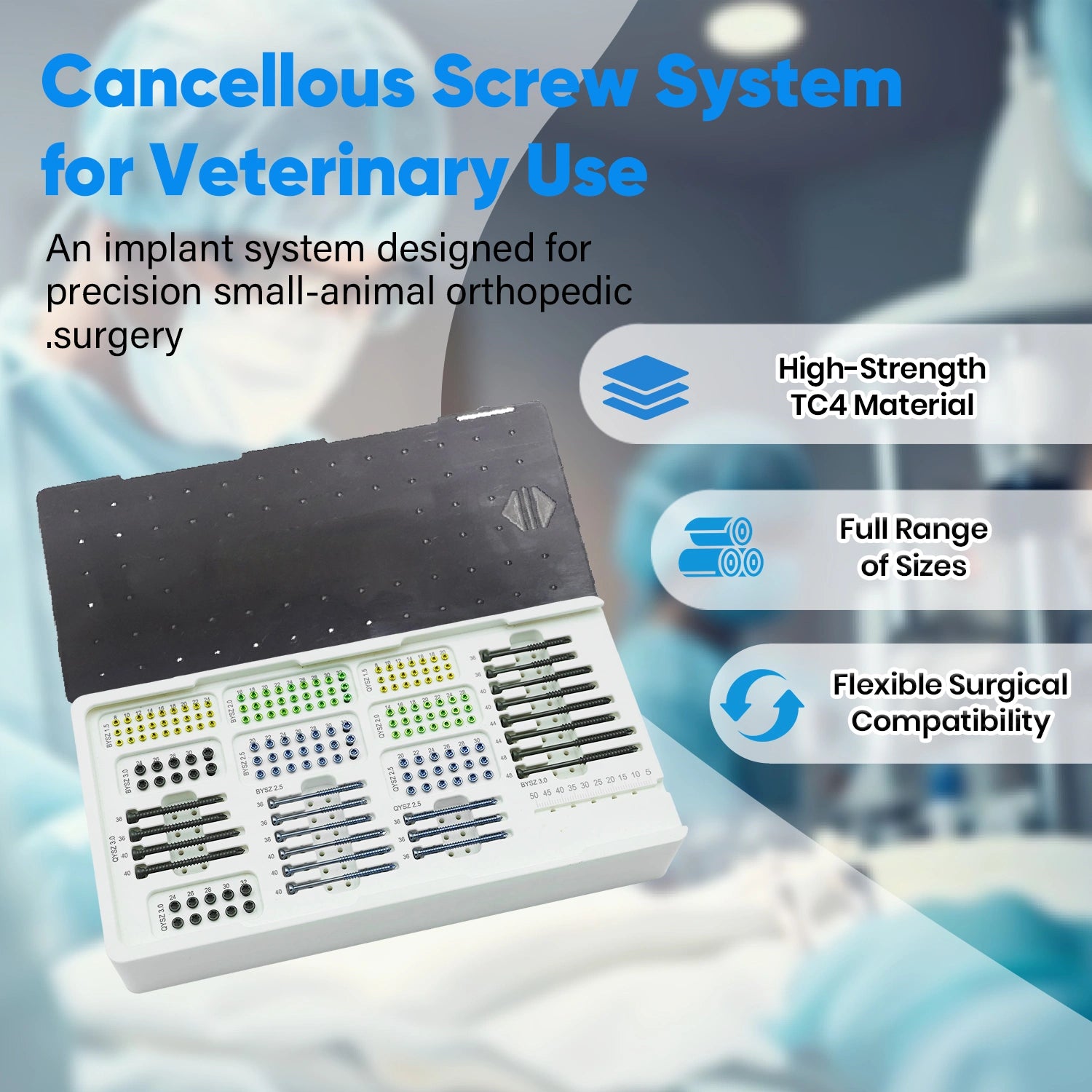 Animal Orthopaedics Cancellous Screw Set for Precision Veterinary Fracture Repair