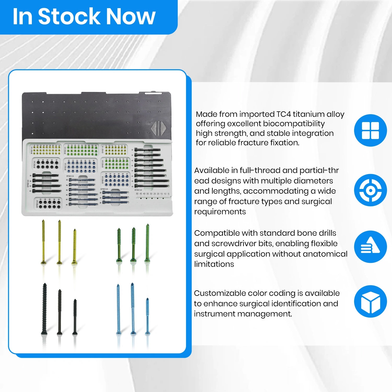 Animal Orthopaedics Cancellous Screw Set for Precision Veterinary Fracture Repair