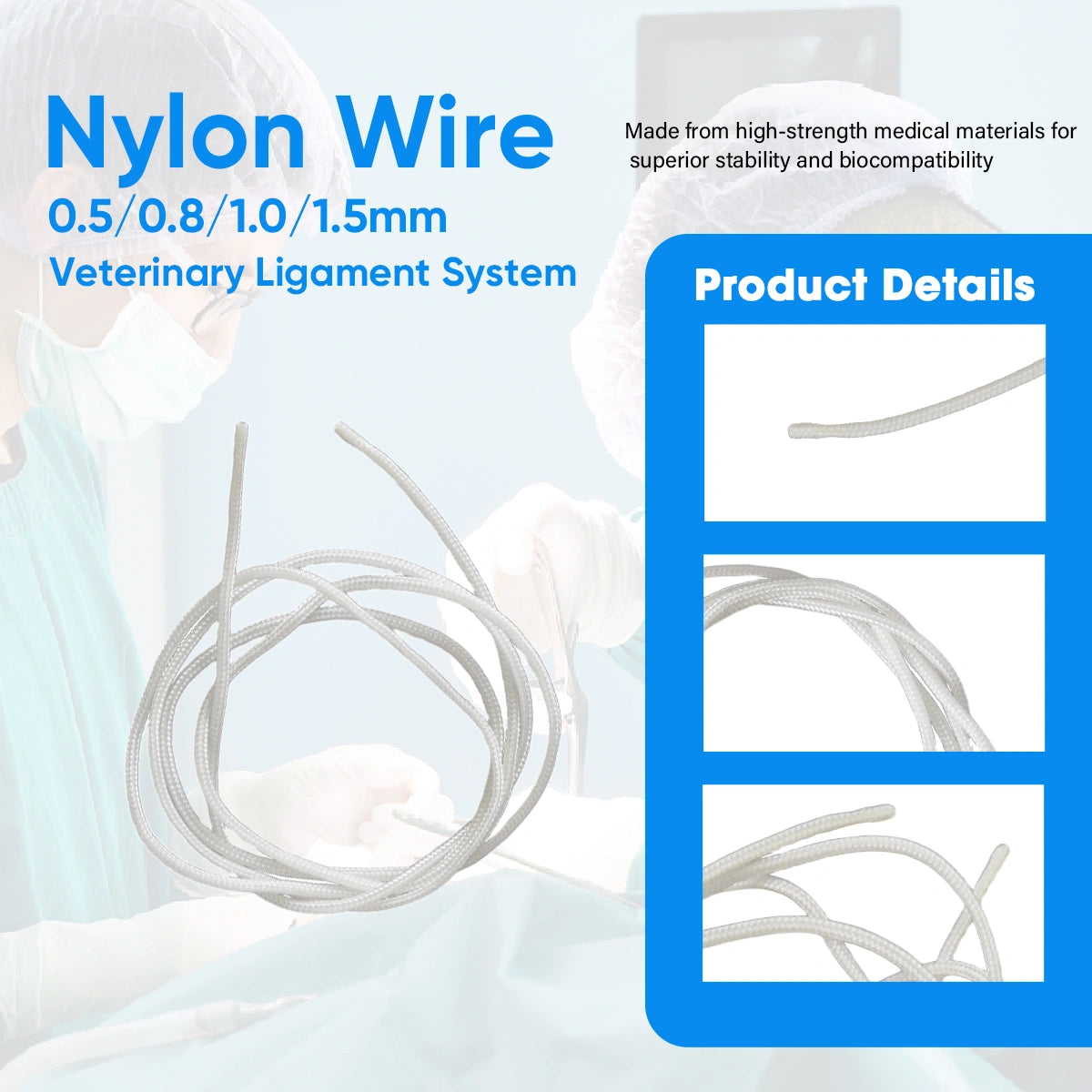 Veterinary Suture System Nylon Filament for Use with Button Suture Anchors