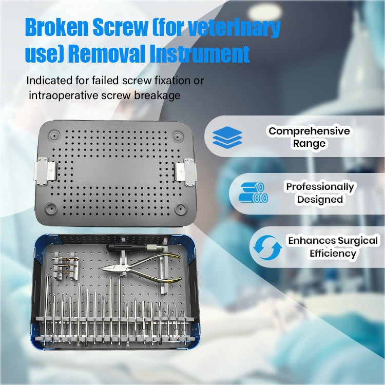 Veterinary Orthopedic Broken Screw Removal Instrument Set for Removal of Broken or Stripped Screws