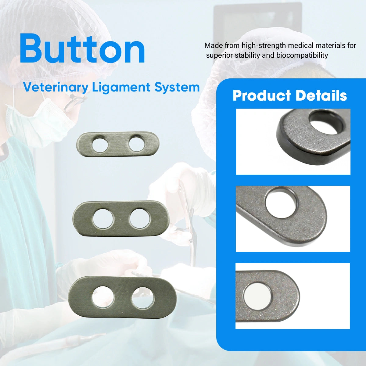 Veterinary Sports Medicine Orthopedic Implant with Joint Fixation Button