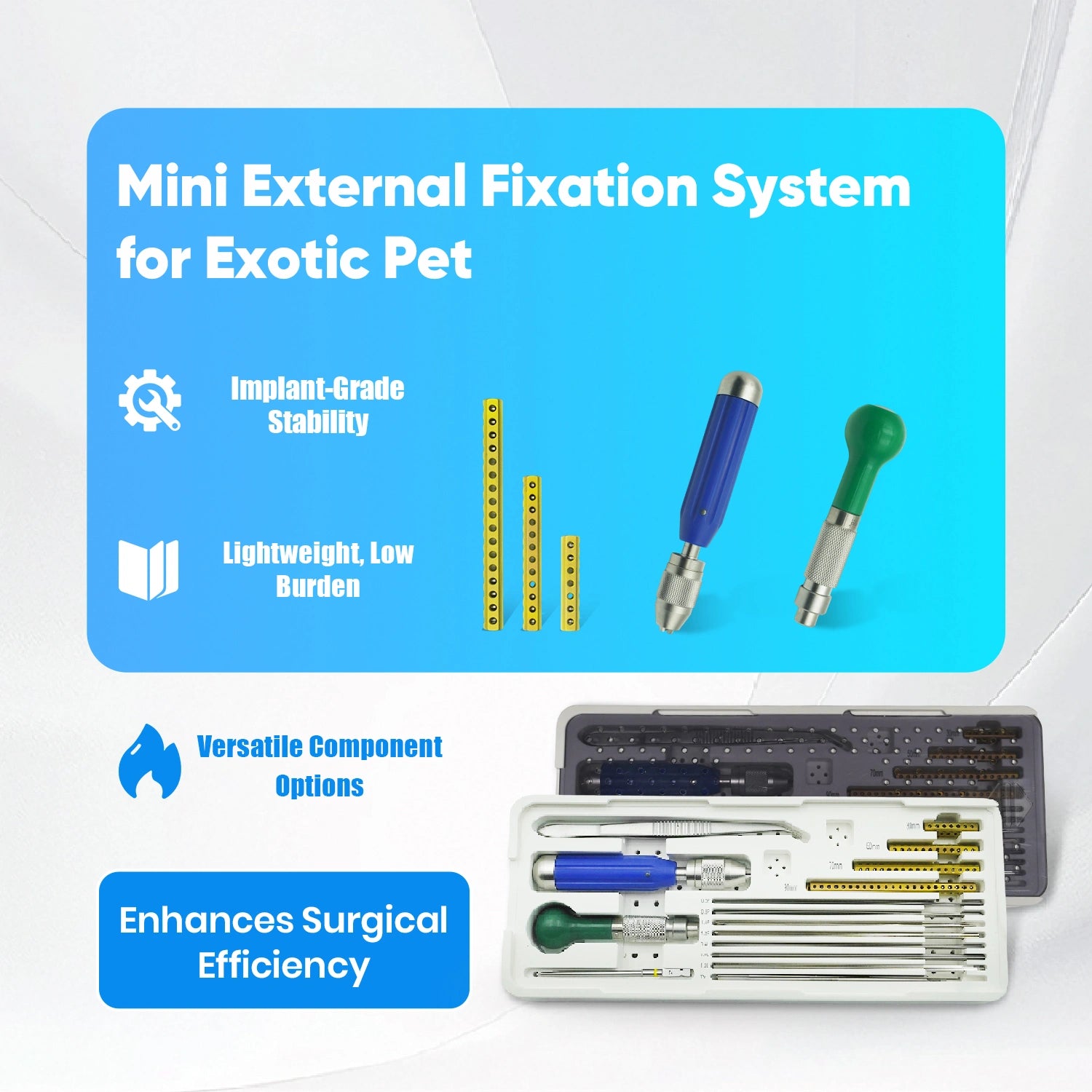 Mini External Fixation System Pet Surgical Instruments for Exotic Pets (Birds, Reptiles & Small Mammals)