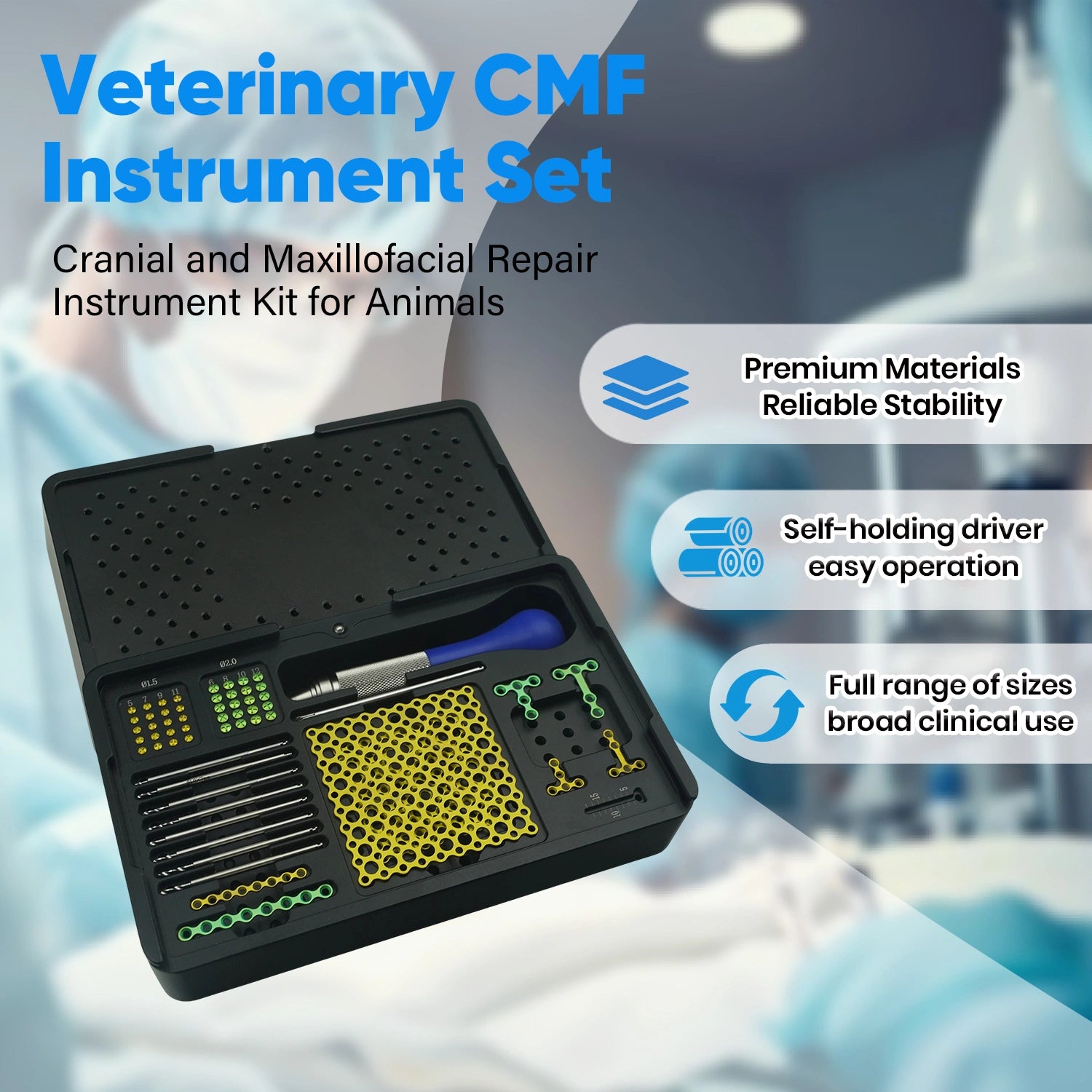 TC4 Veterinary CMF (Maxillofacial) Instrument Set for Minimally Invasive Surgery