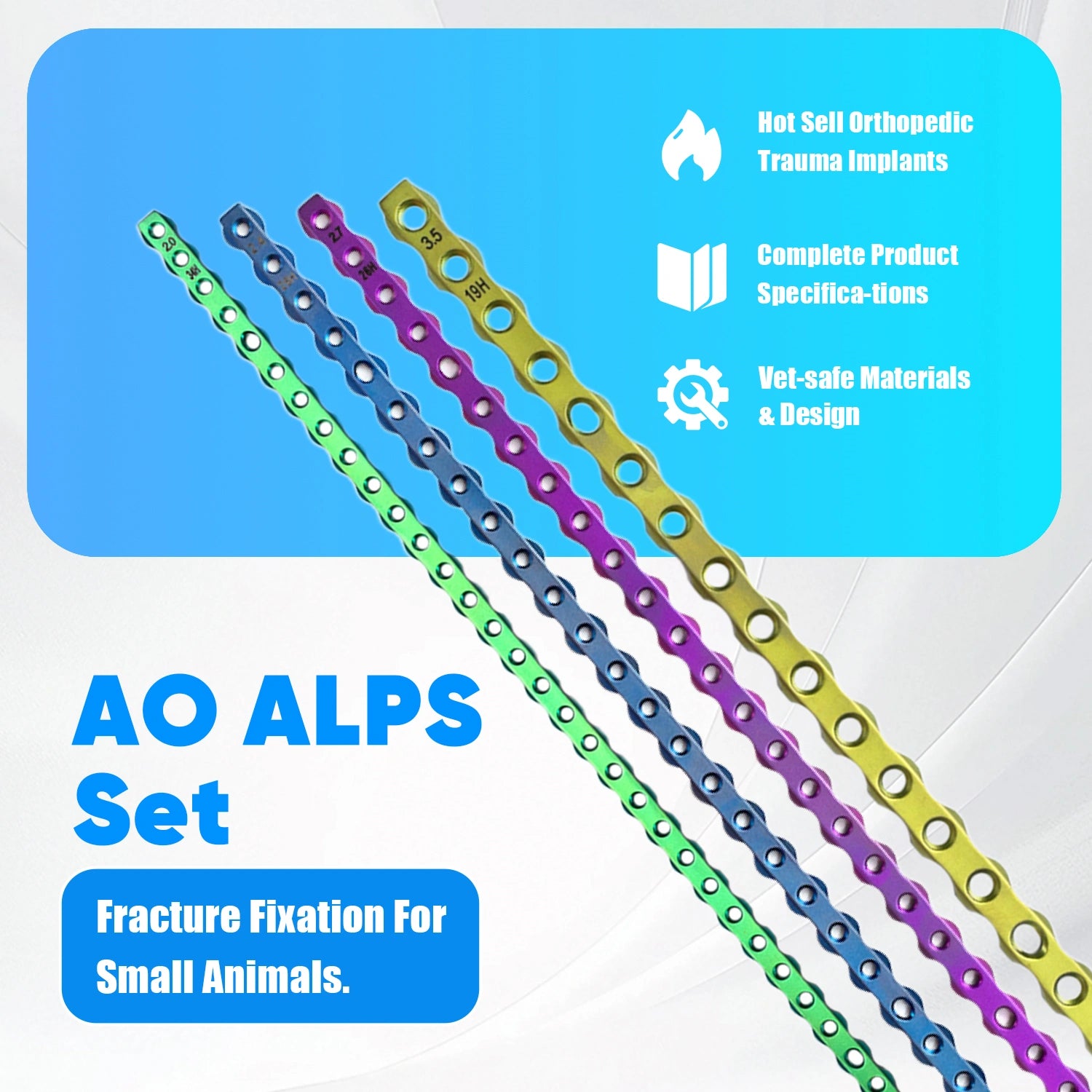 Animal Orthopedic Surgical Packs Veterinary AO Alps Plate for Bone Instrument Set