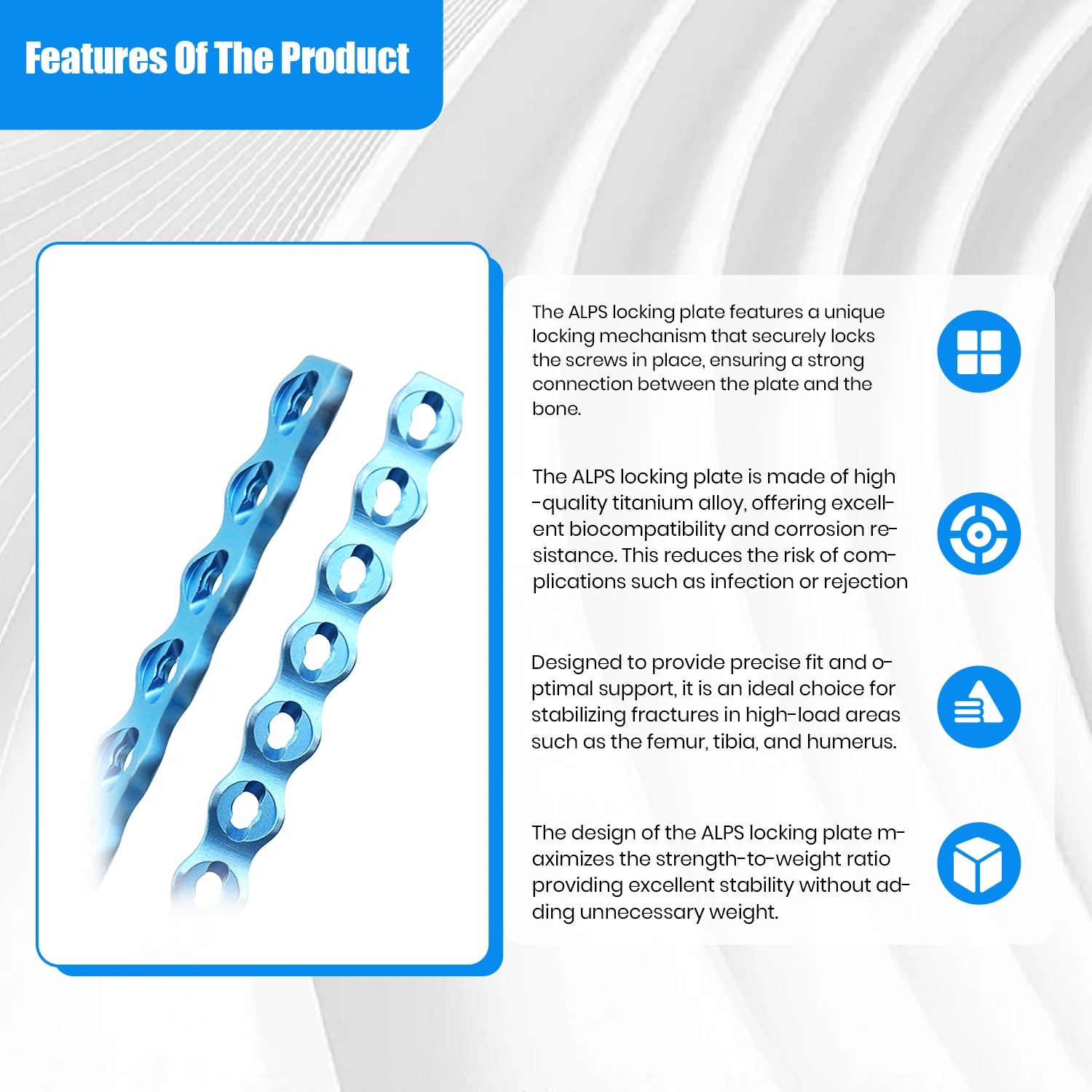 Veterinary 3.2mm ALPS-II Locking Plate for Small Animal Orthopedic Surgery