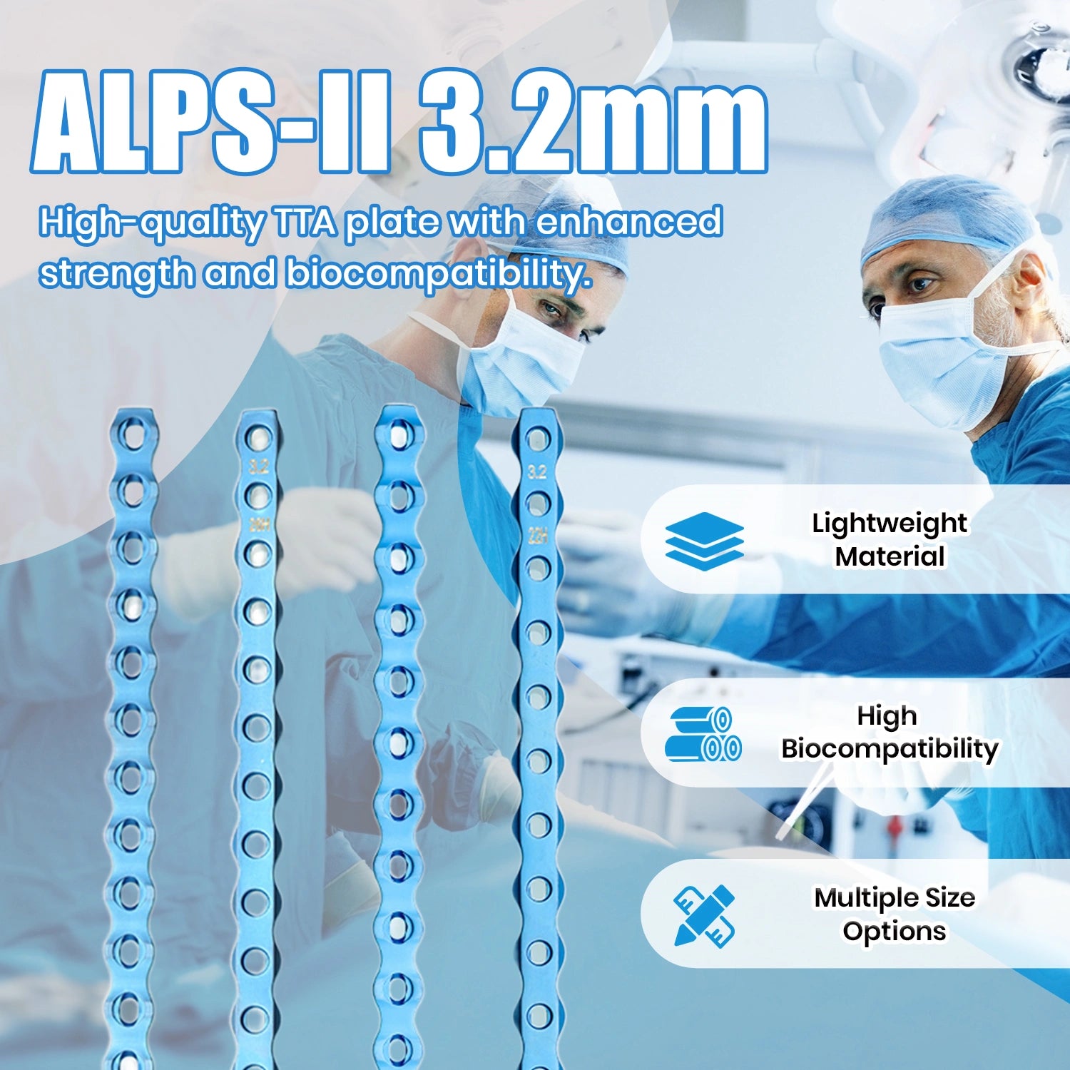 Small Animal Orthopedic Implant 3.2mm Alps Locking Plate for Vet Clinics Surgery