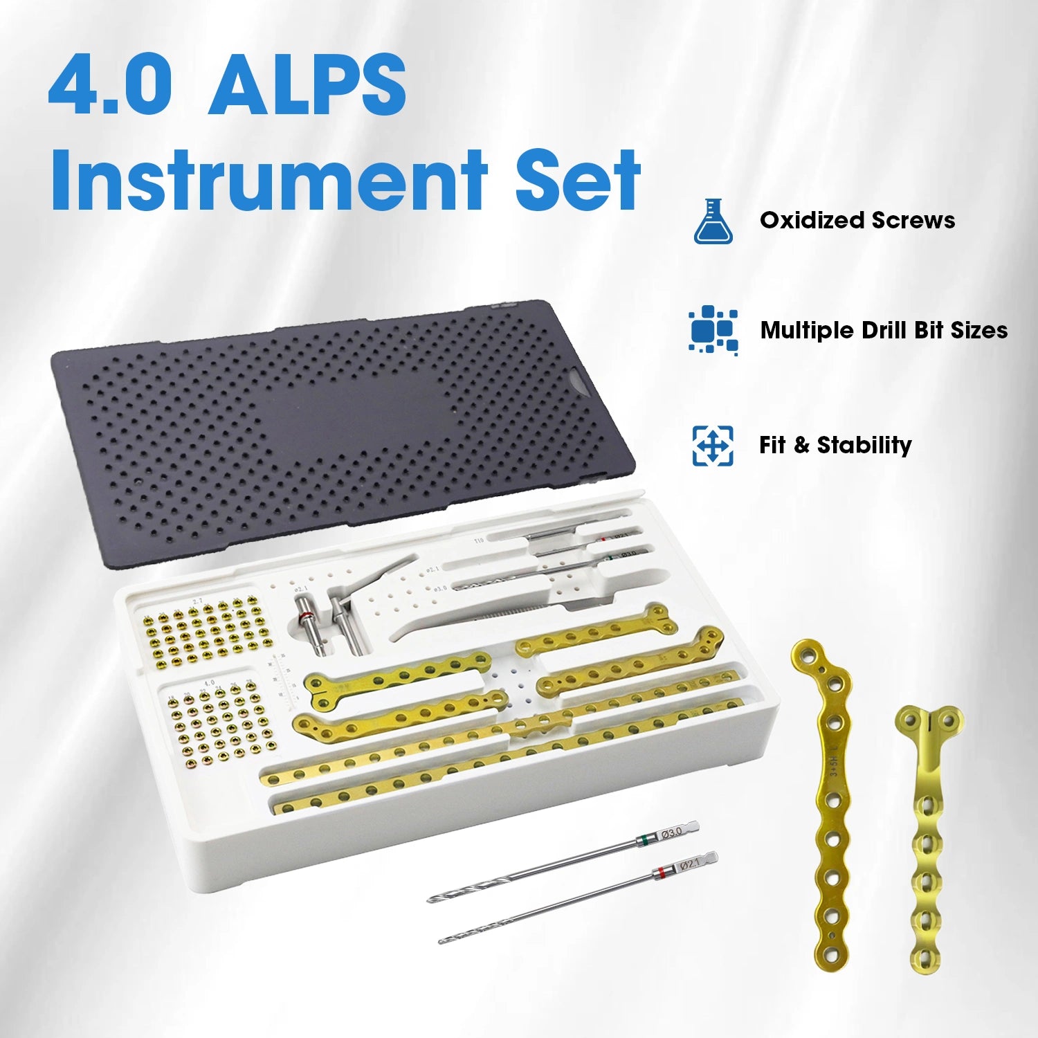 Veterinary Bone Plating System 4.0mm ALPS Advanced Locking Plate Instrument Set