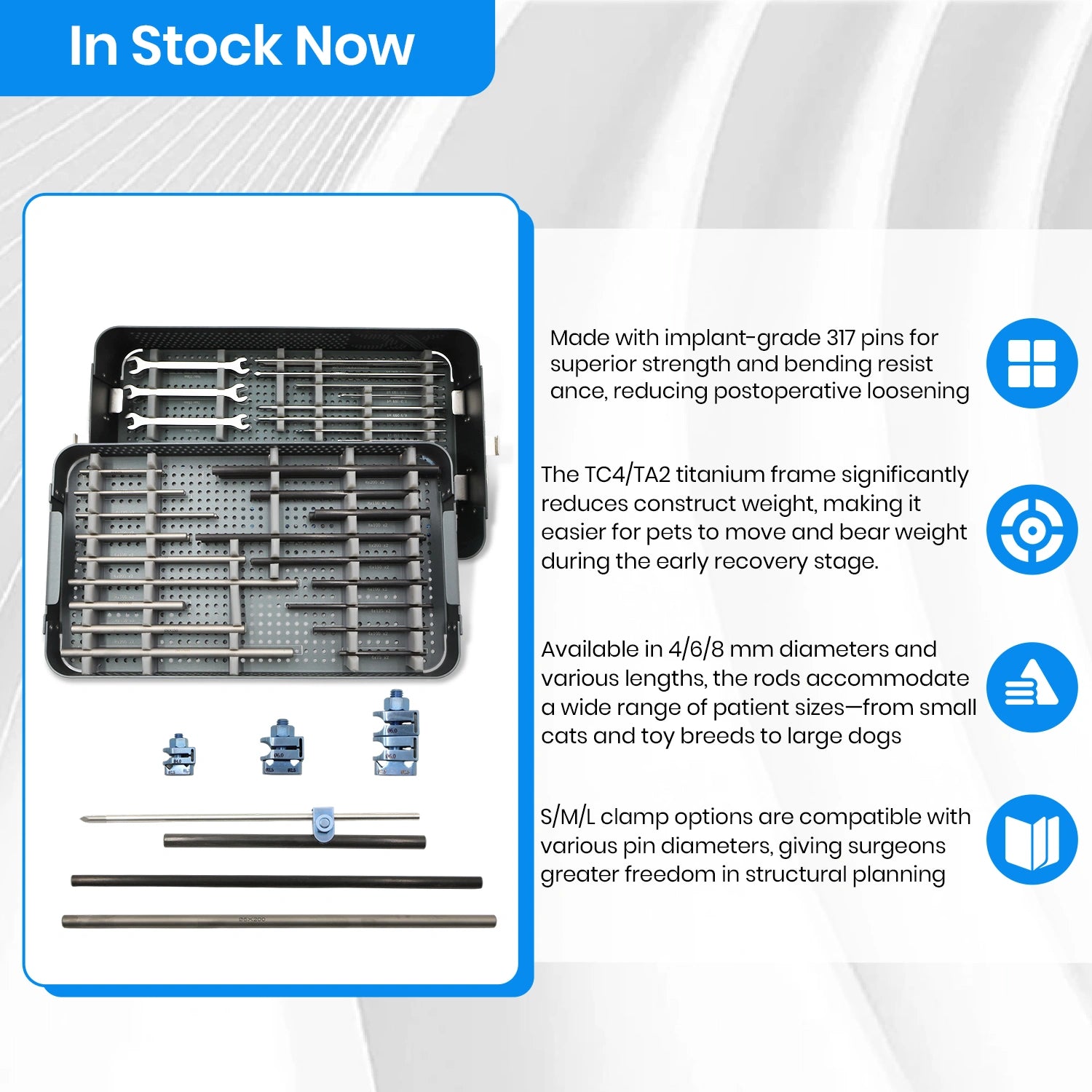 Veterinary Orthopedic External Clamp Fixator Set for Bone Fracture Surgery