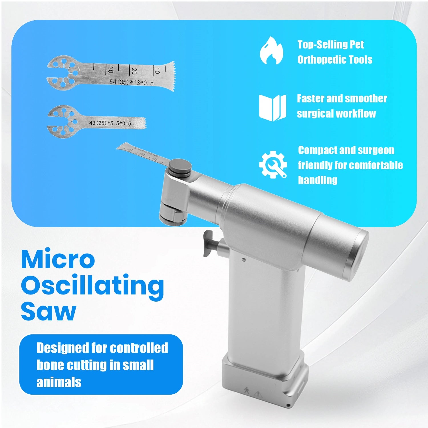 Veterinary Orthopedic Micro Oscillating Saw 7.2V Power Bone Cutting Tool