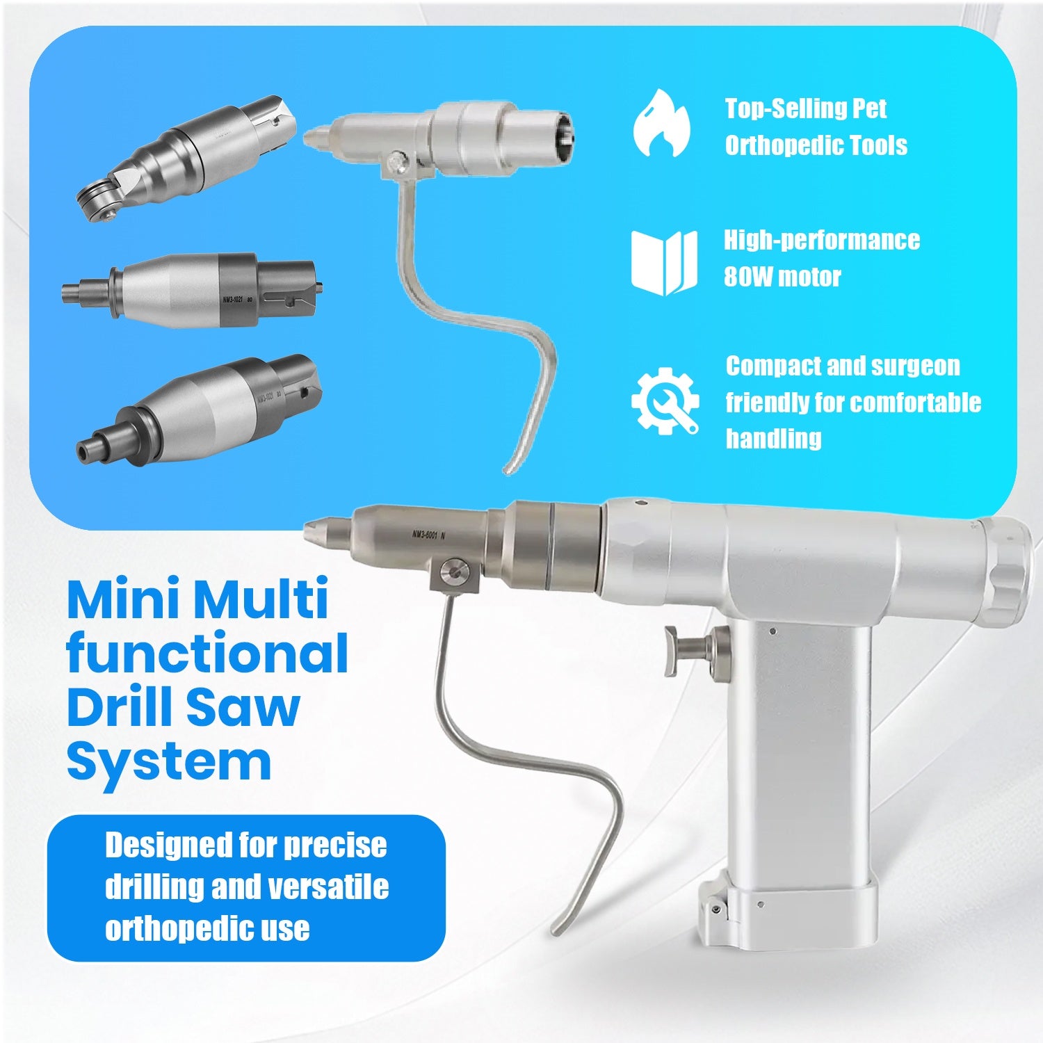 Veterinary Mini Multi-functional Electric Drill System for Small Animal Bone Surgery