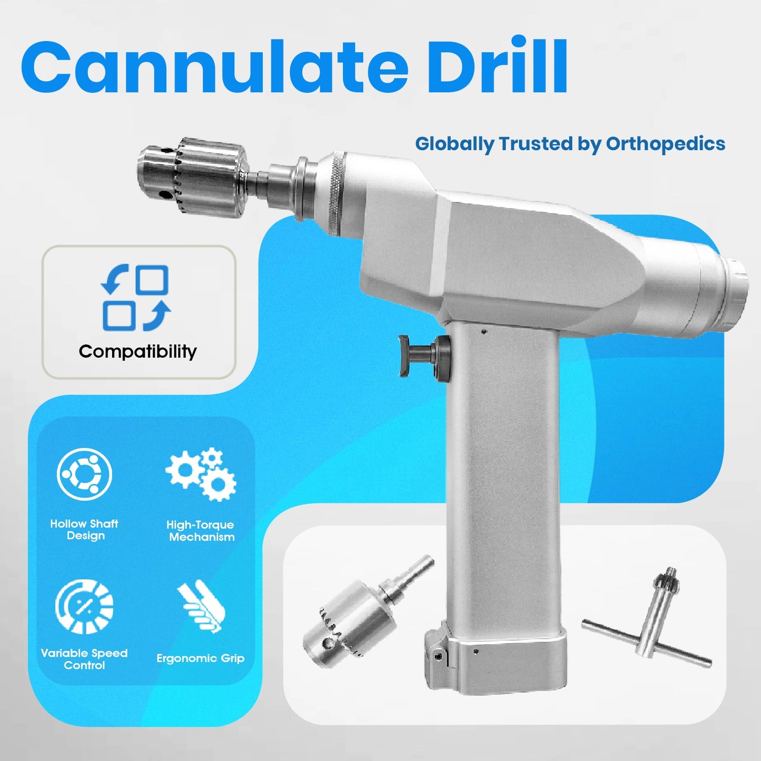 Veterinary Orthopedic Lithium Battery Cannulated Drill for Small Bone Surgery