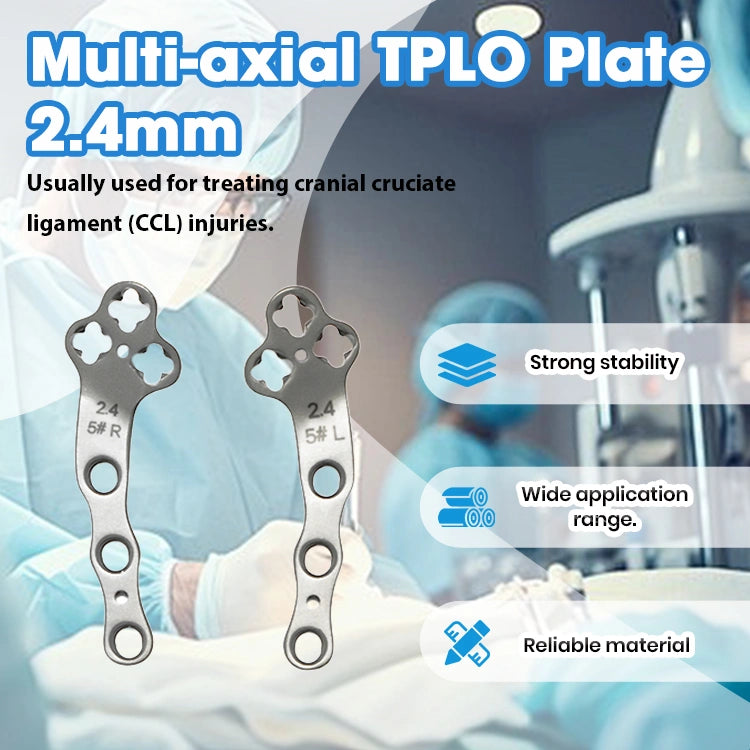 Veterinary TPLO Plate Dog 2.4mm Titanium Multi-Axial Locking Type for Canine Surgery - xcvet.com