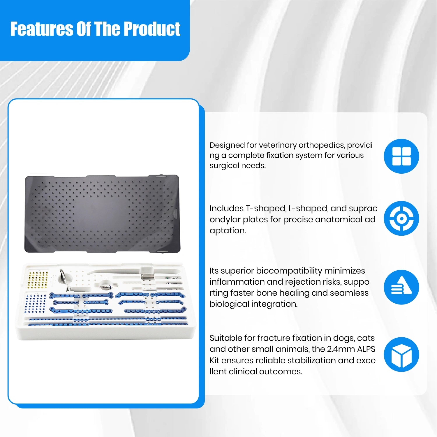 2.4mm ALPS Animal Surgery Biocompatible Orthopedic Instrument Set