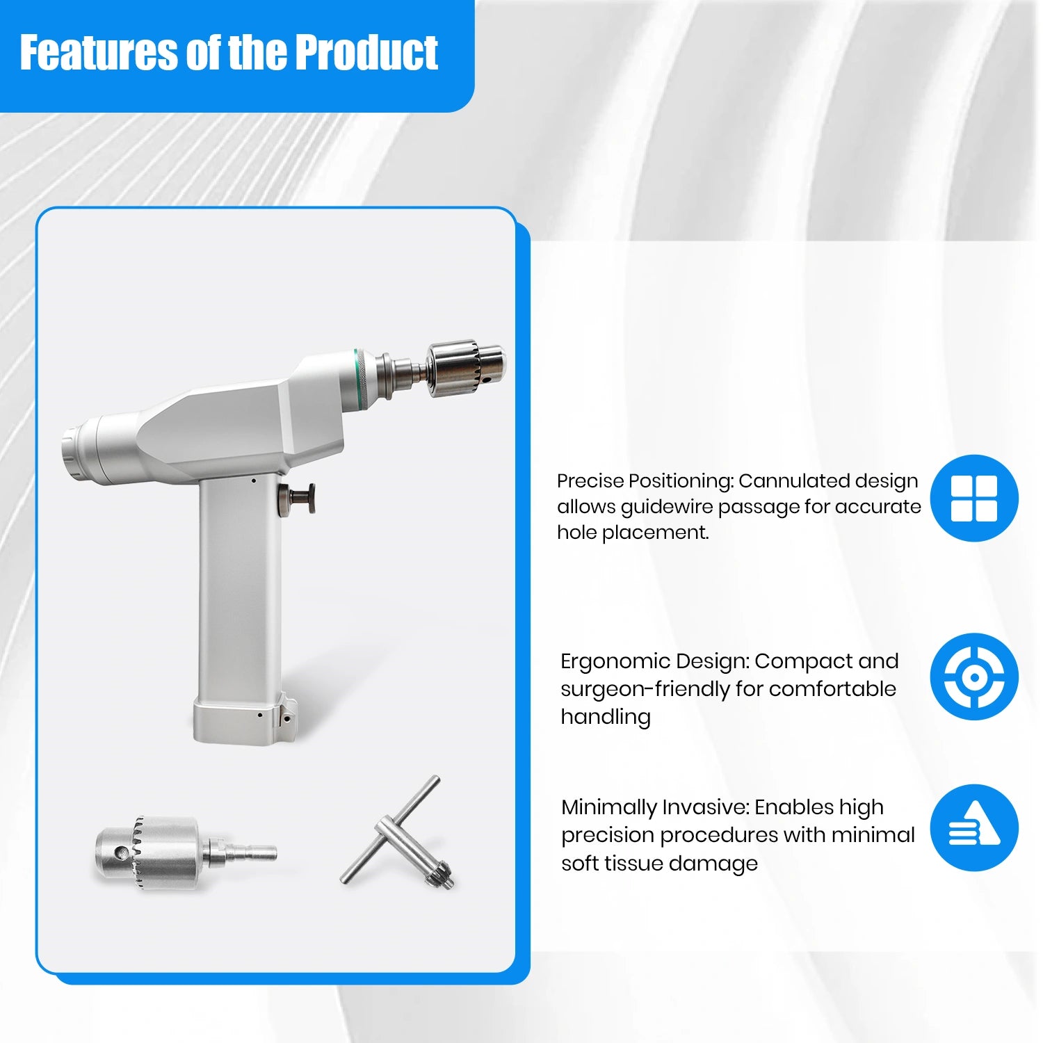 Veterinary Orthopedic Lithium Battery Cannulated Drill for Small Bone Surgery
