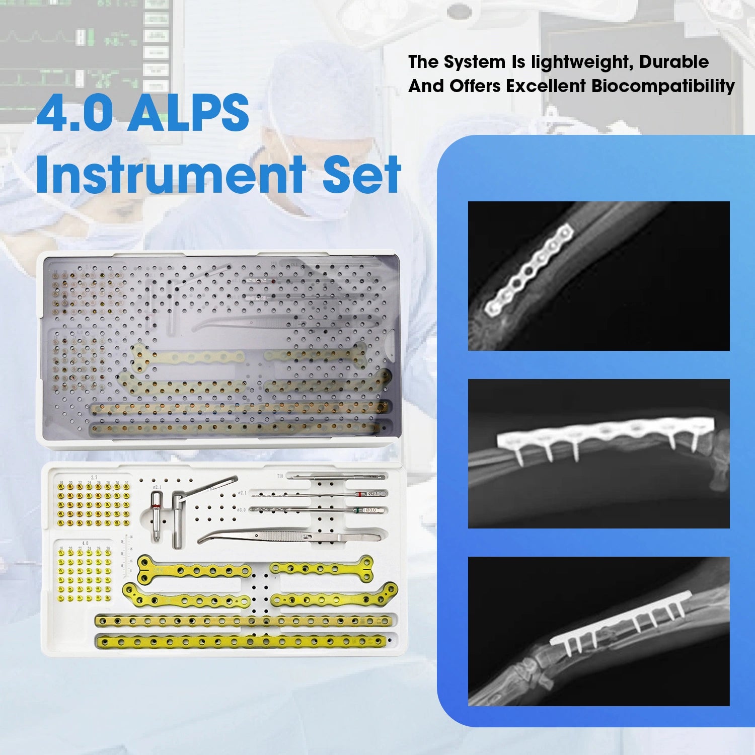 Veterinary Bone Plating System 4.0mm ALPS Advanced Locking Plate Instrument Set