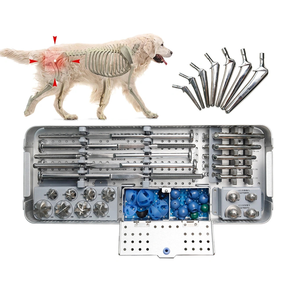 Veterinary Orthopedic Hip Arthroplasty Surgical Instrument System for Large Pets