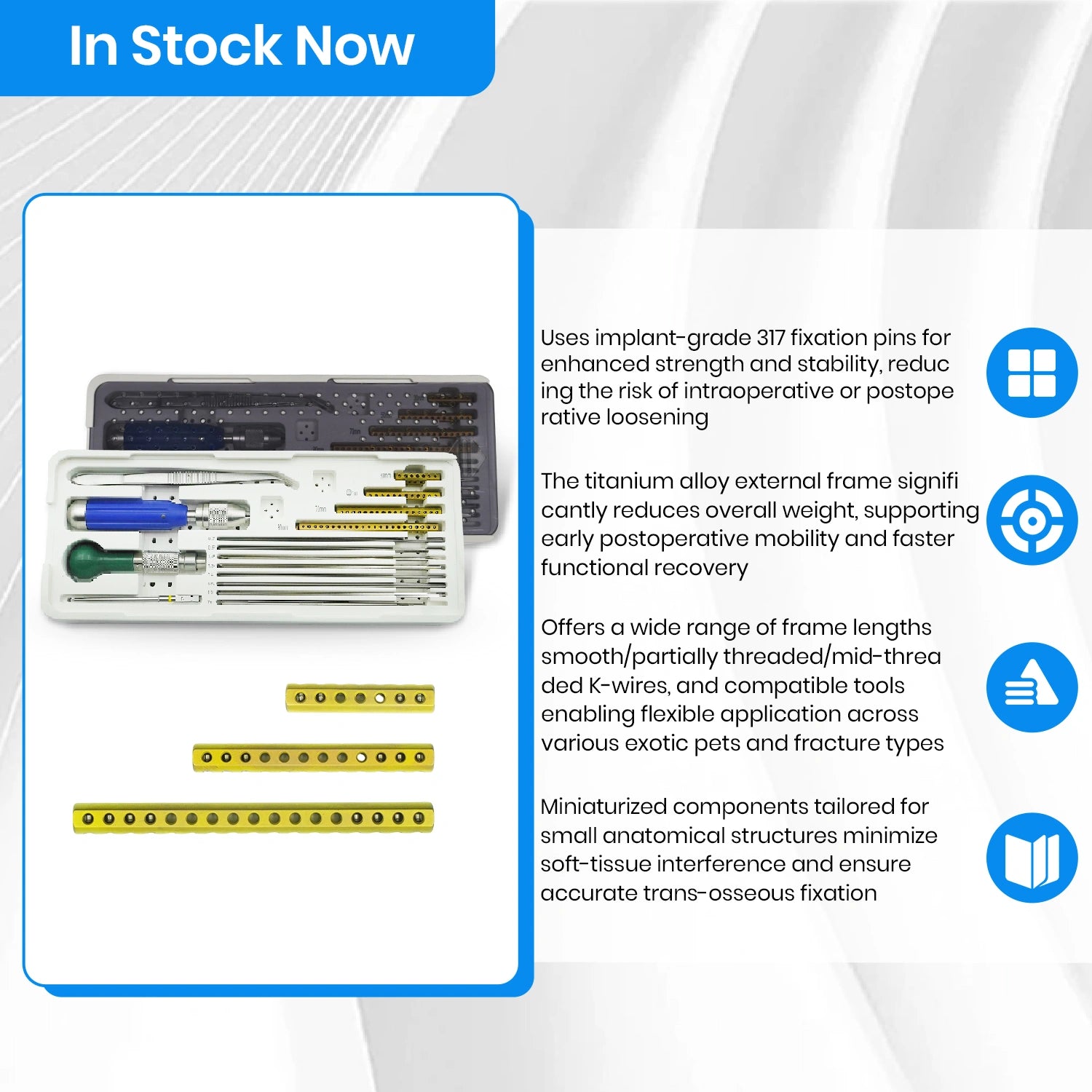 Mini External Fixation System Pet Surgical Instruments for Exotic Pets (Birds, Reptiles & Small Mammals)