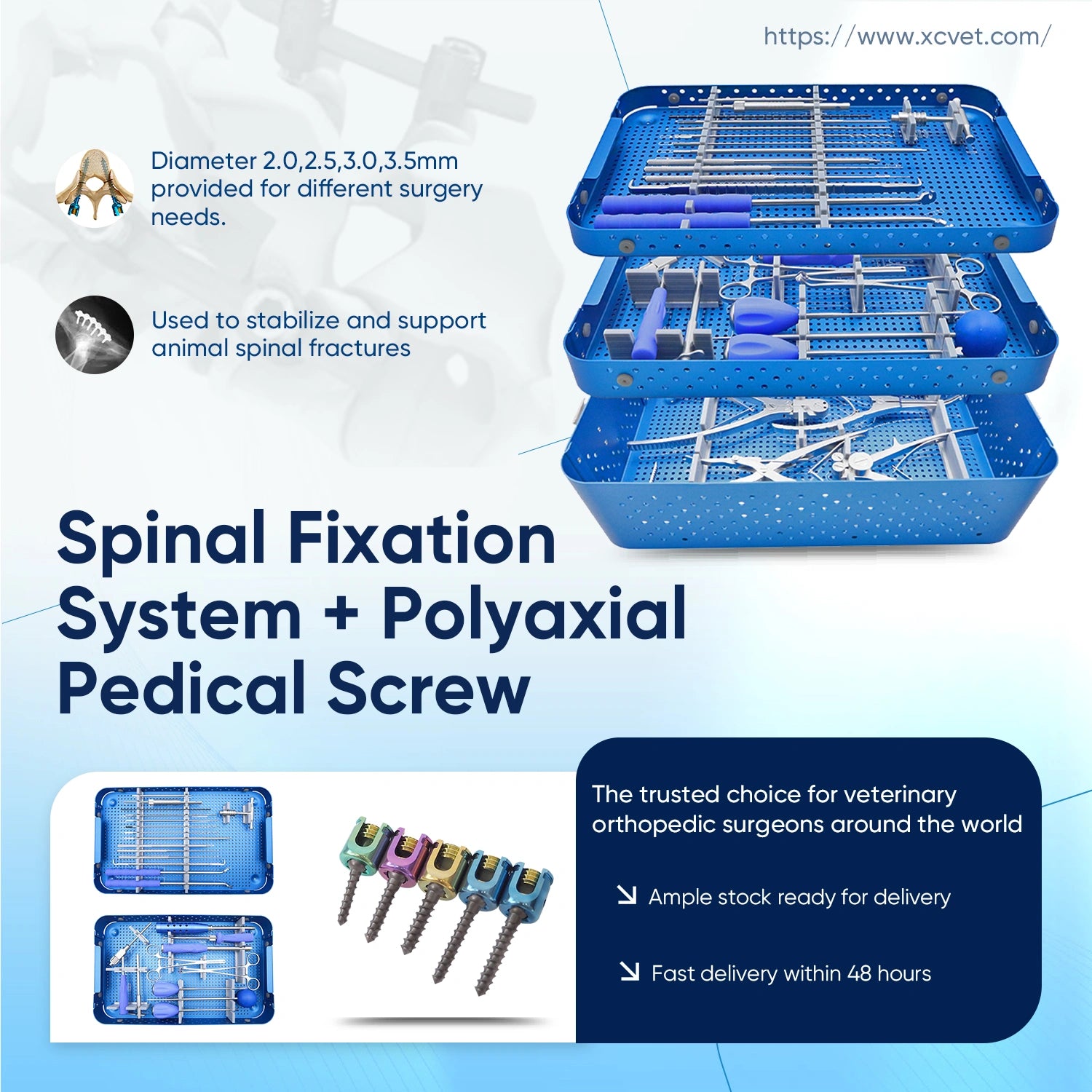 Veterinary Spine Surgery Instrument Set Durable & Precise Fixation Tools