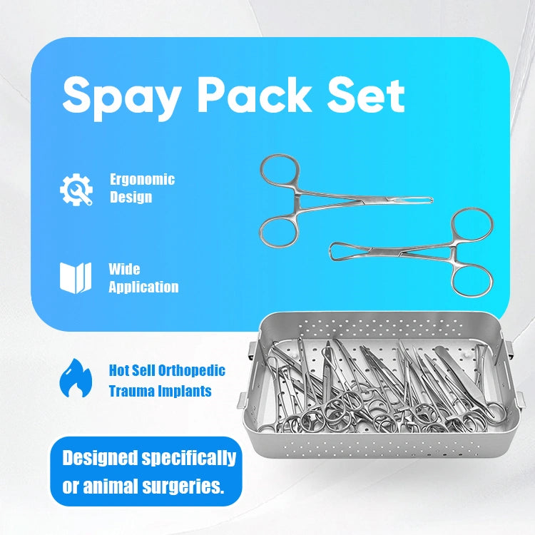 Veterinary Canine Spay & Orthopedic Instrument Set with Surgical-Grade Materials