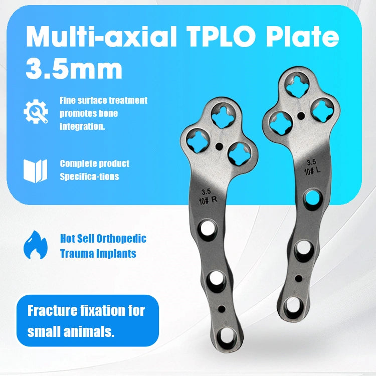 Large Breed Canine 3.5mm Titanium Multi-Axial TPLO Plate for CCL Repair - xcvet.com