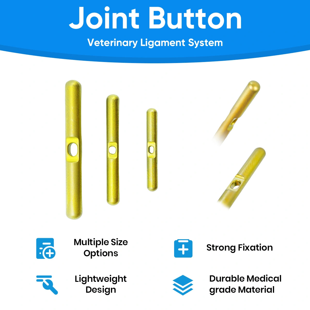 Joint Bone Button for Animal Orthopedic & Sports Medicine Surgery