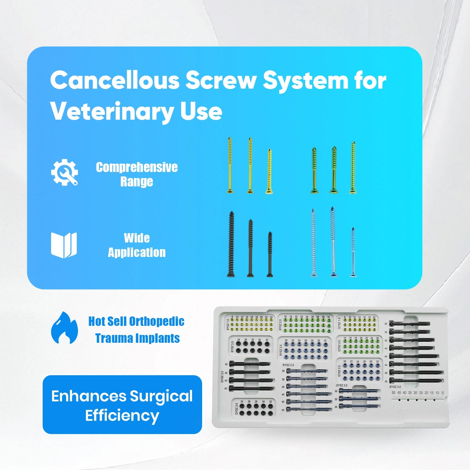Animal Orthopaedics Cancellous Screw Set for Precision Veterinary Fracture Repair