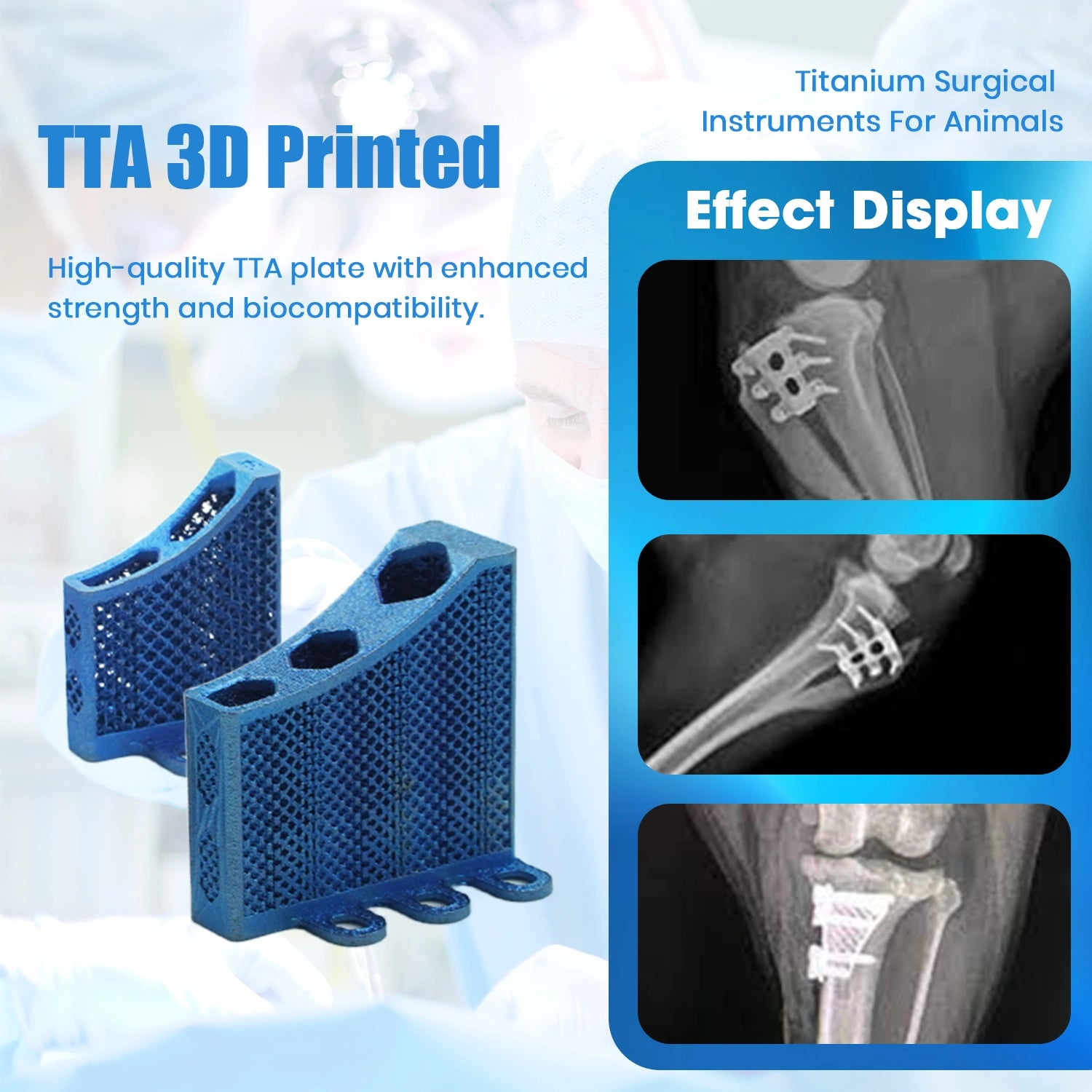 Locking TTA Orthopedic Veterinary Titanium 3D Printed Rapid Cage Implant - xcvet.com