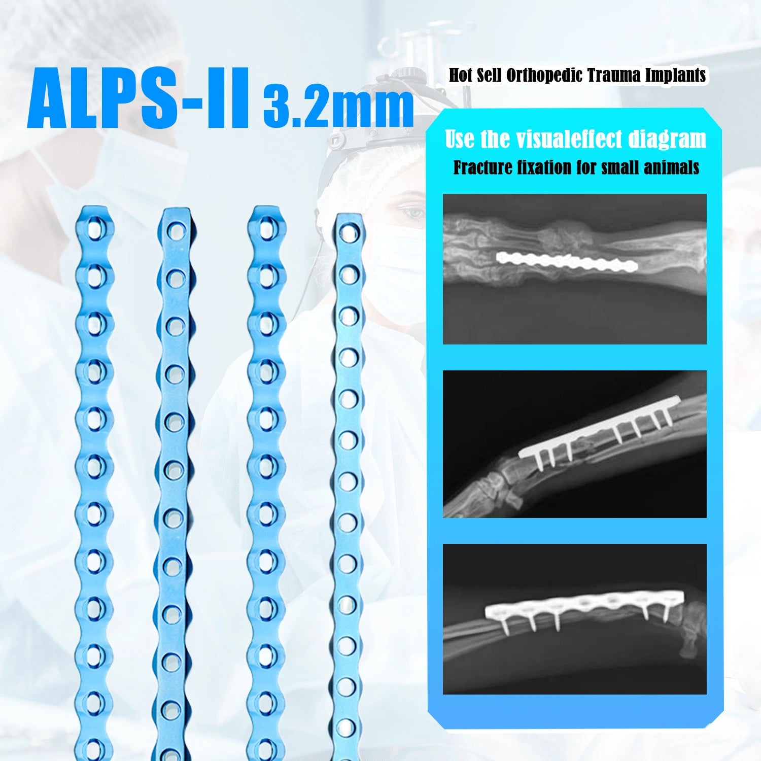 Veterinary 3.2mm ALPS-II Locking Plate for Small Animal Orthopedic Surgery