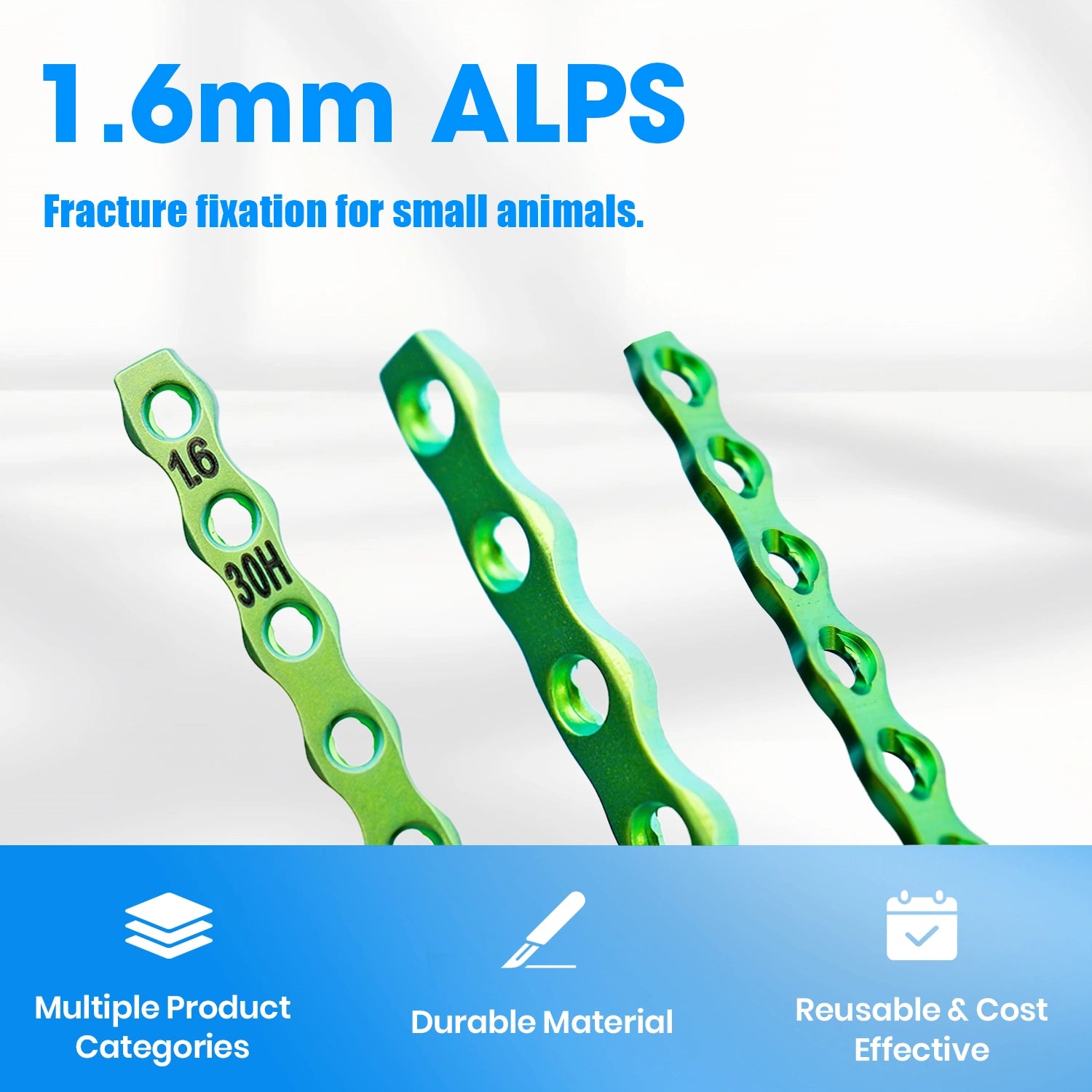 1.6mm Titanium ALPS Bone Plate for Veterinary Pets Surgical Fracture Fixation - xcvet.com