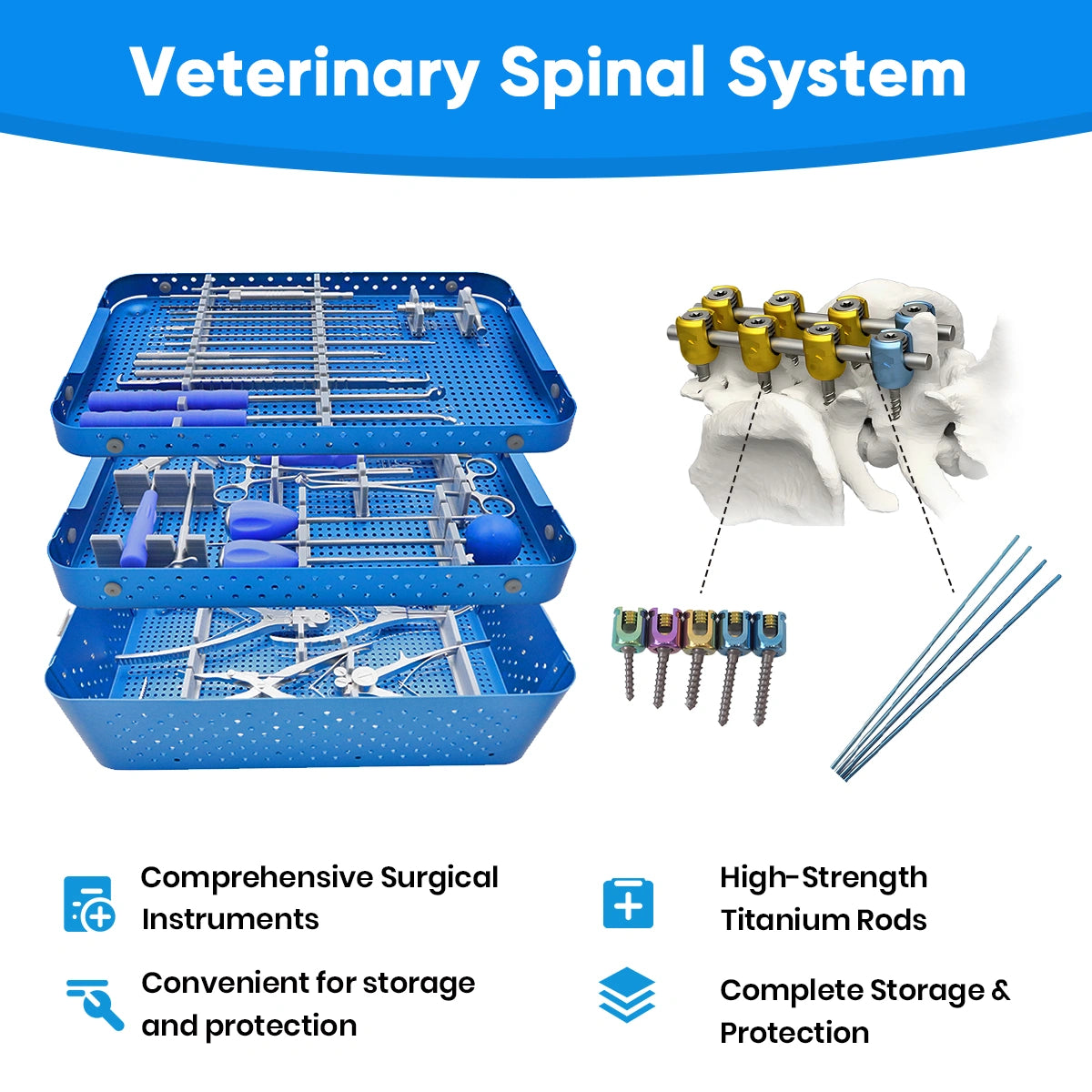 Veterinary Spine Surgery Instrument Set Durable & Precise Fixation Tools