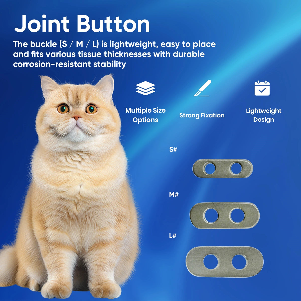 Veterinary Sports Medicine Orthopedic Implant with Joint Fixation Button